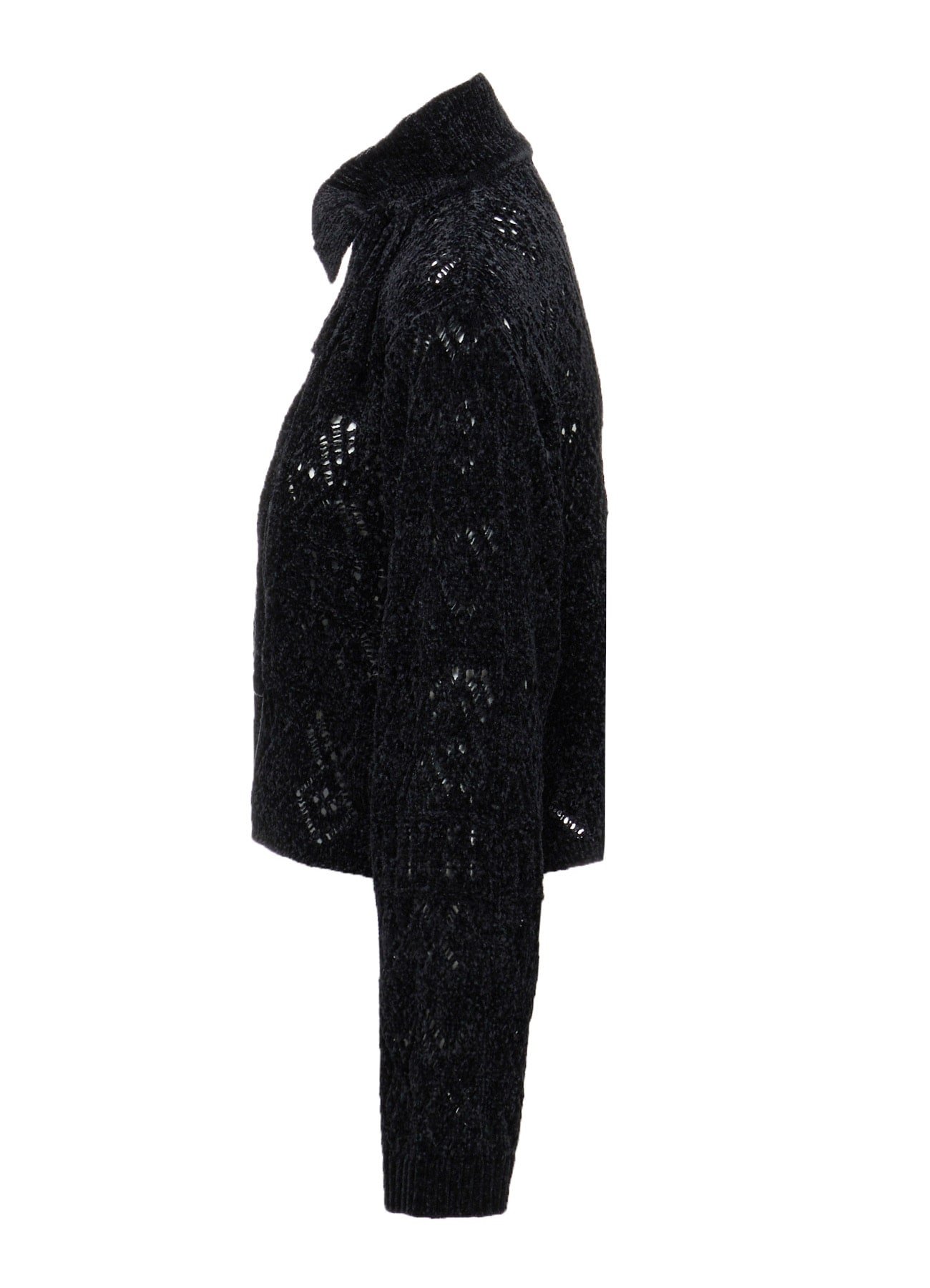 CHENILLE OPENWORK SHORT PULLOVER