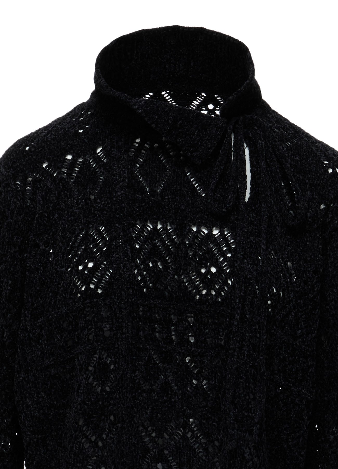 CHENILLE OPENWORK SHORT PULLOVER