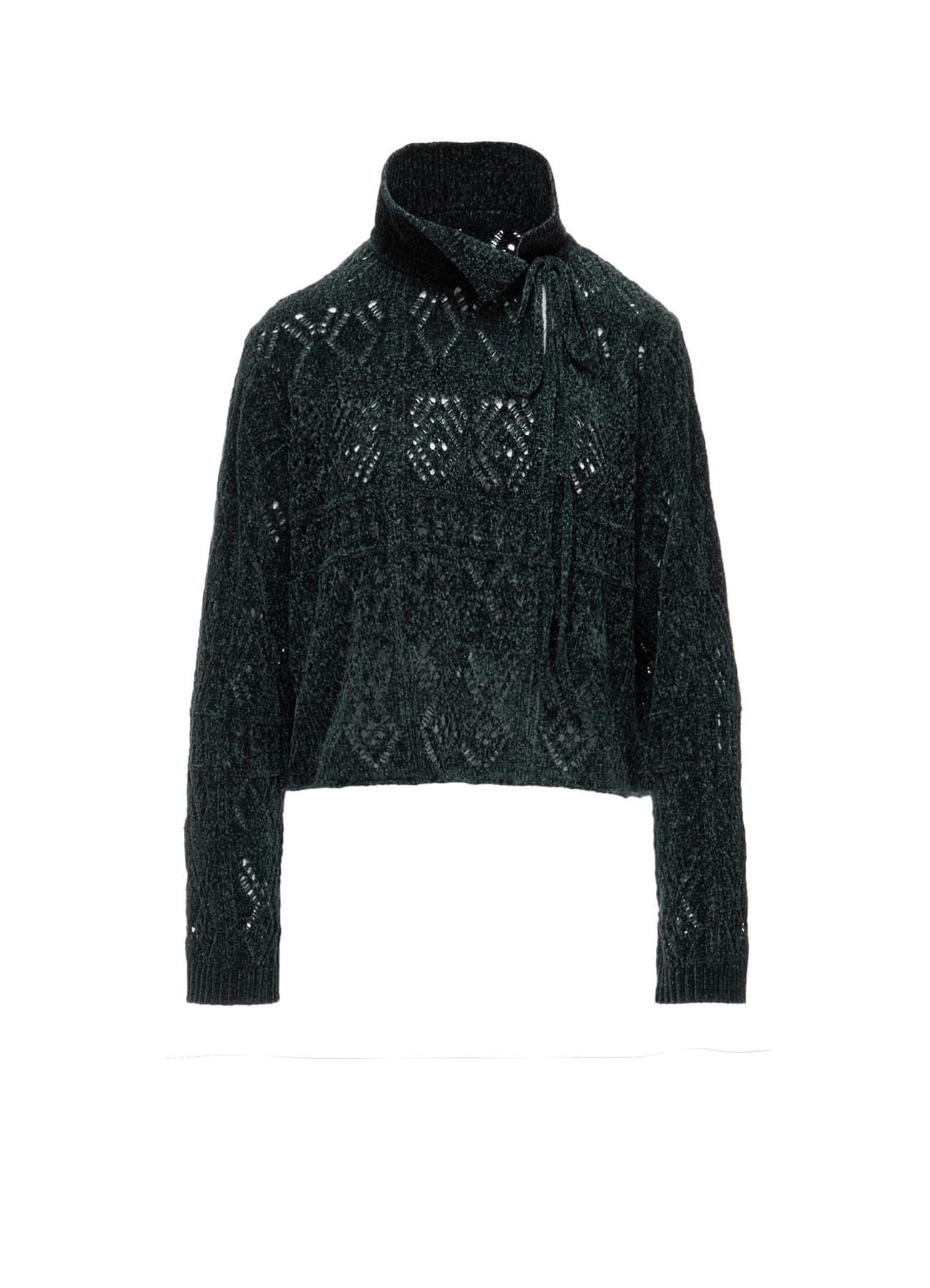 CHENILLE OPENWORK SHORT PULLOVER