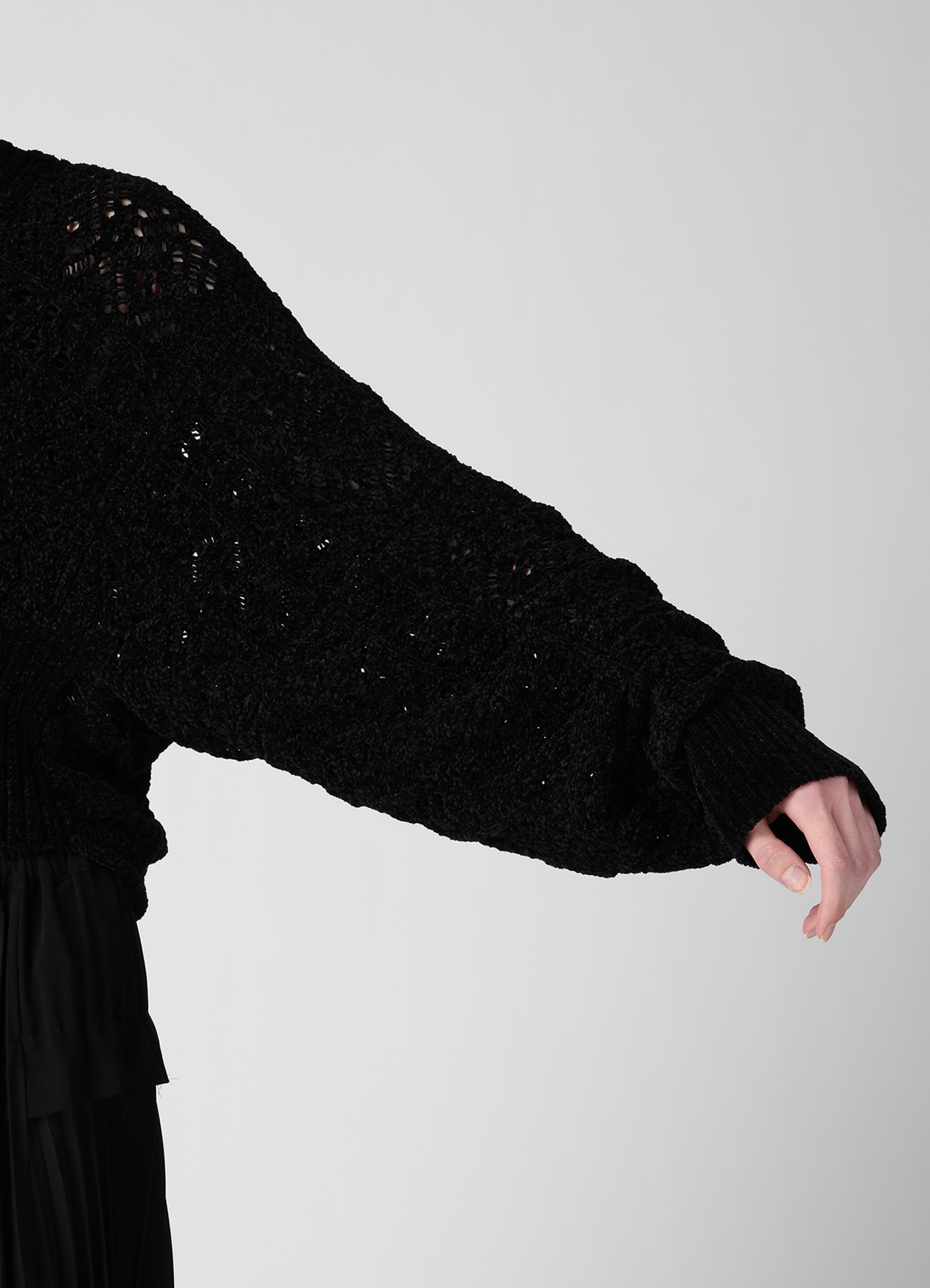 CHENILLE OPENWORK CARDIGAN