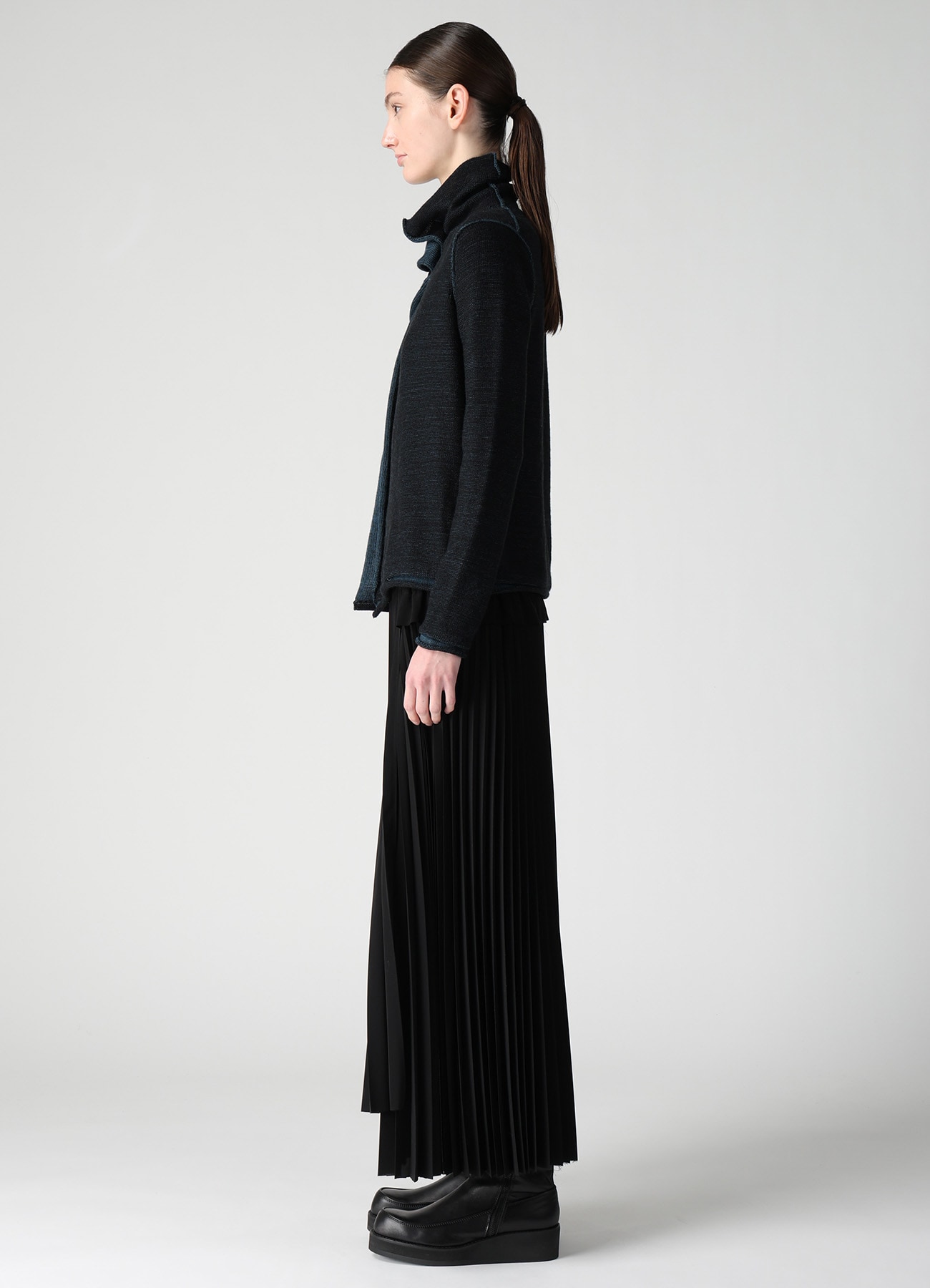 JERSEY PLATING HIGH NECK PULLOVER