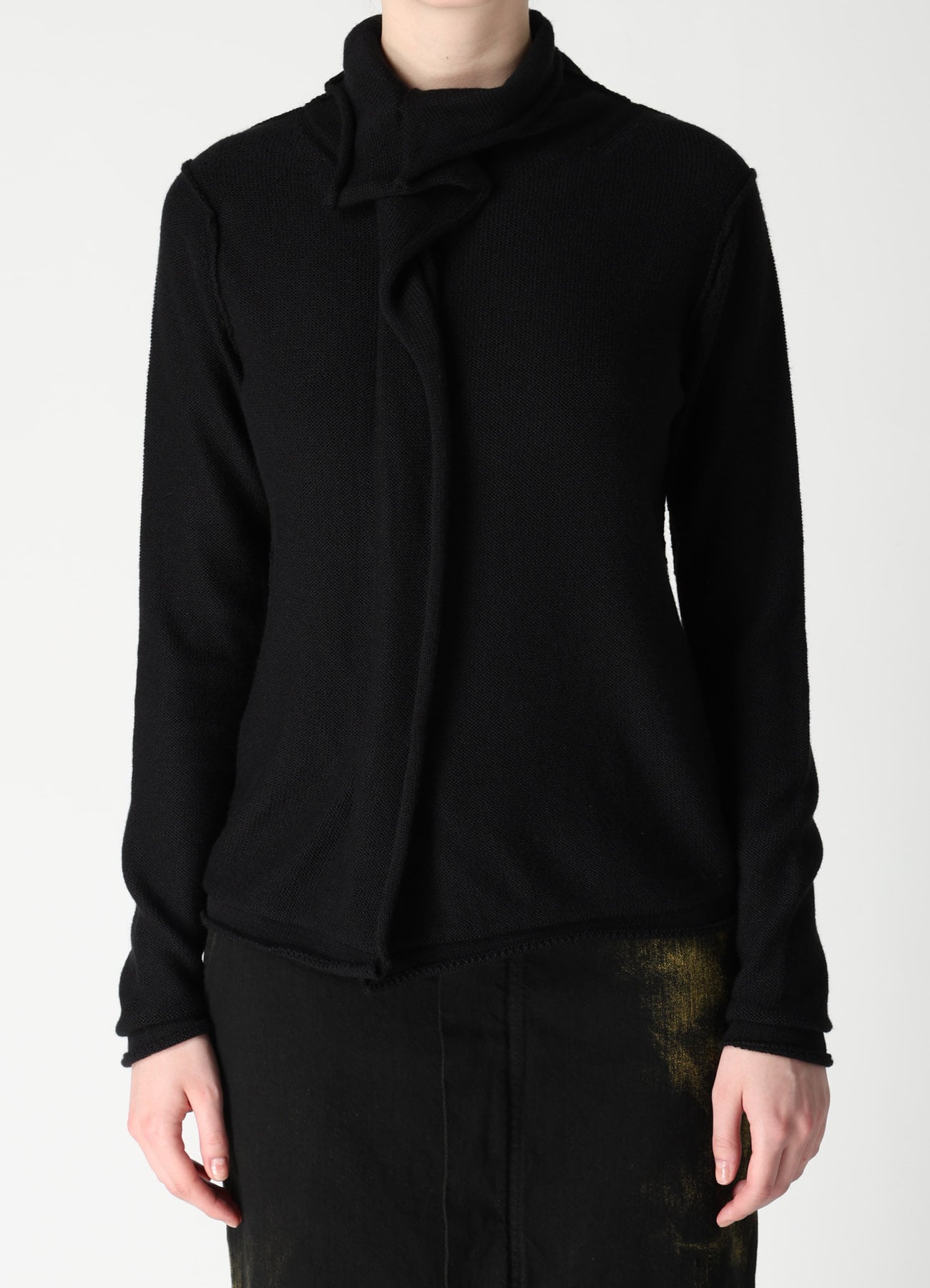 JERSEY PLATING HIGH NECK PULLOVER