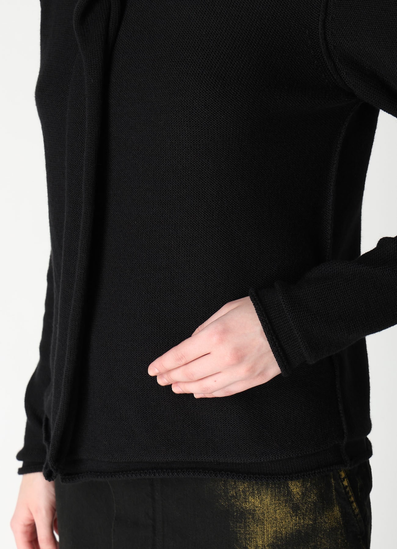 JERSEY PLATING HIGH NECK PULLOVER