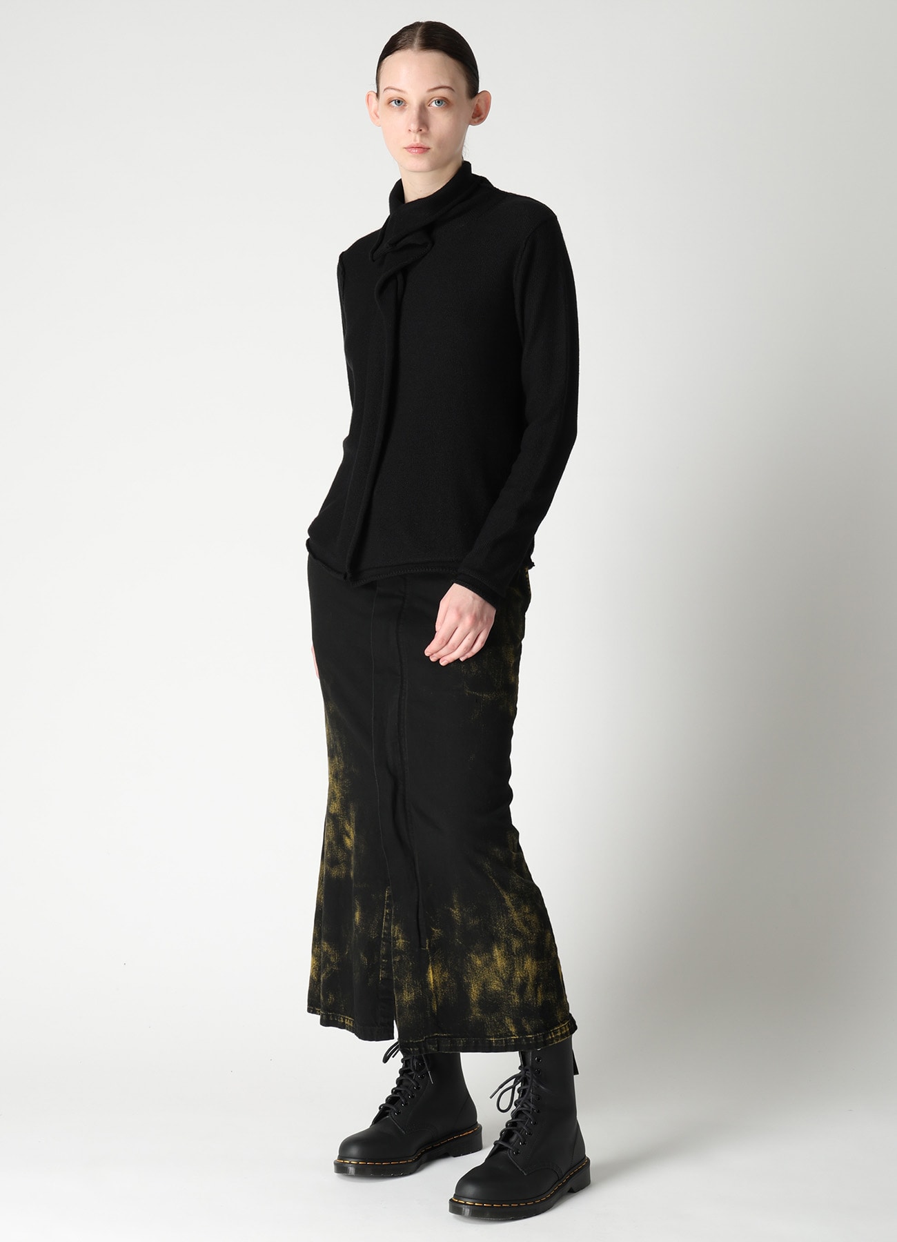 JERSEY PLATING HIGH NECK PULLOVER