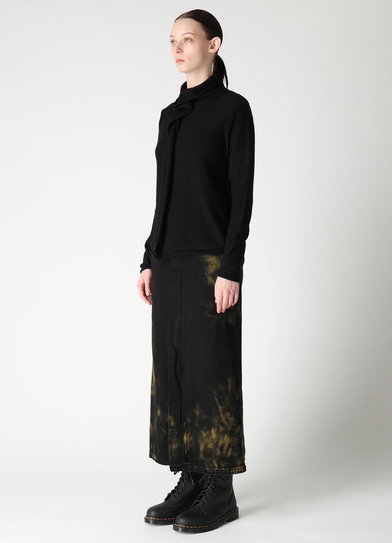 JERSEY PLATING HIGH NECK PULLOVER