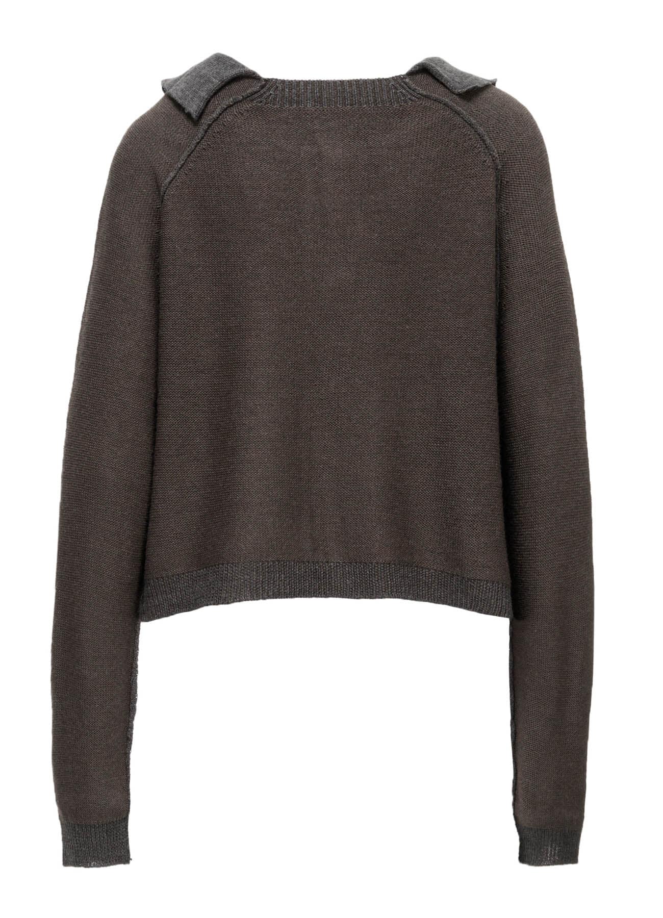 JERSEY PLATING ROUND NECK CARDIGAN