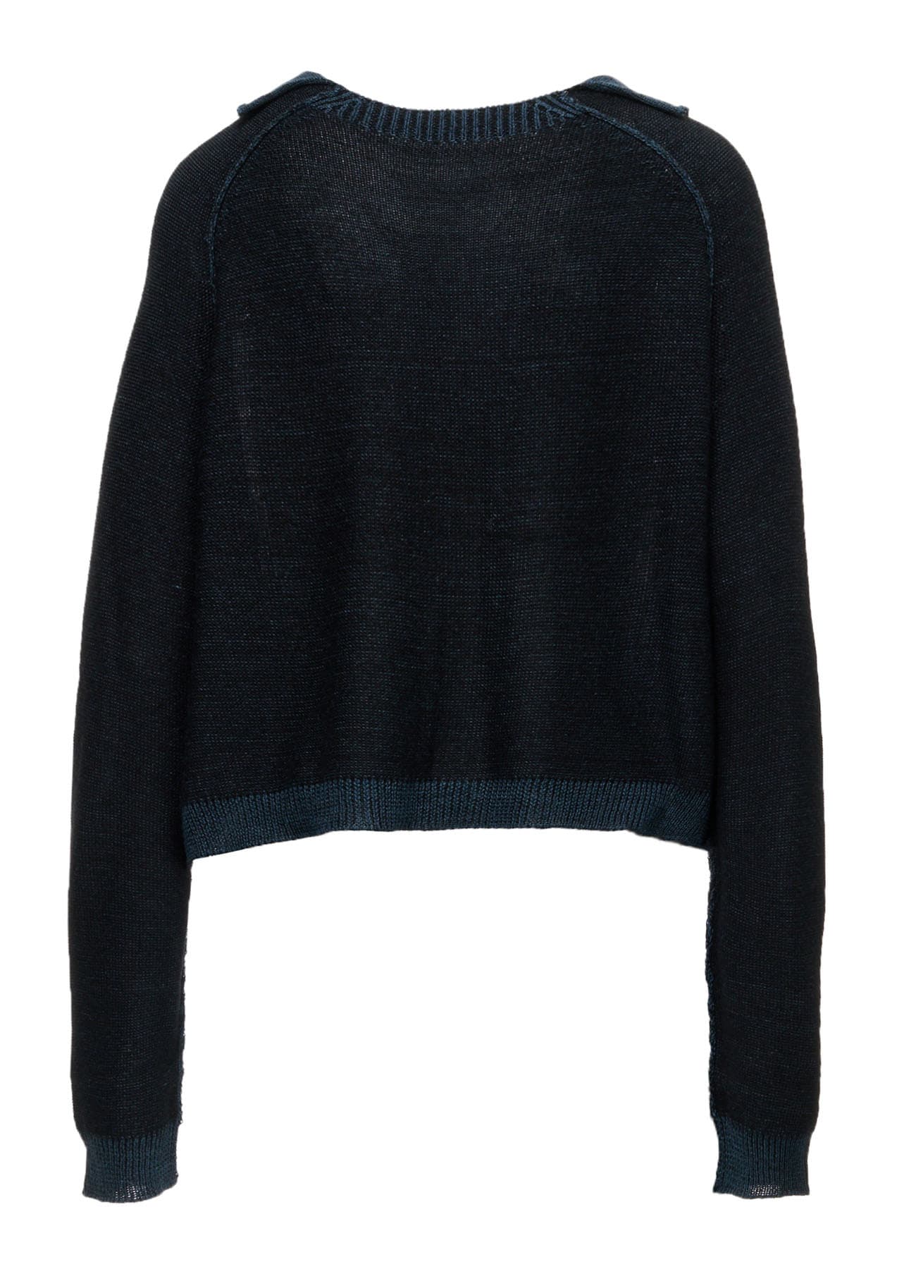JERSEY PLATING ROUND NECK CARDIGAN