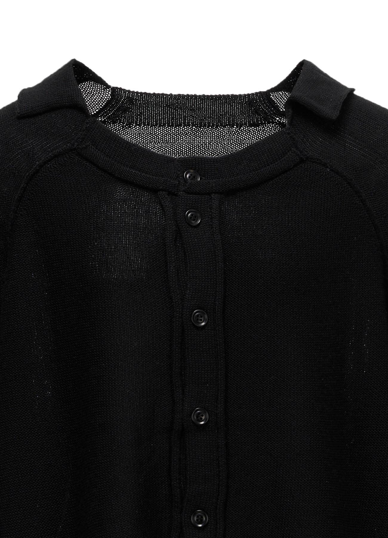 JERSEY PLATING ROUND NECK CARDIGAN