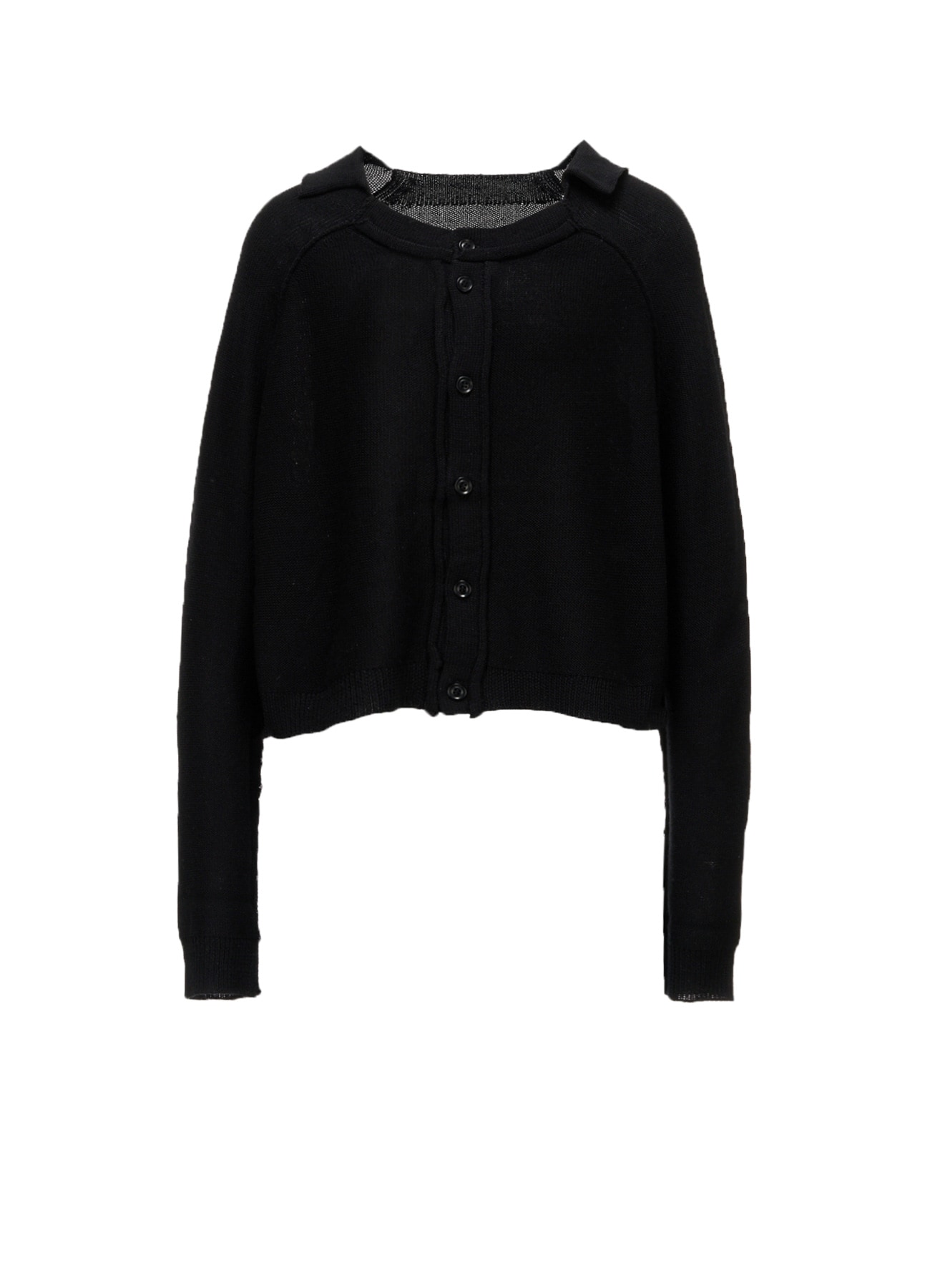 JERSEY PLATING ROUND NECK CARDIGAN