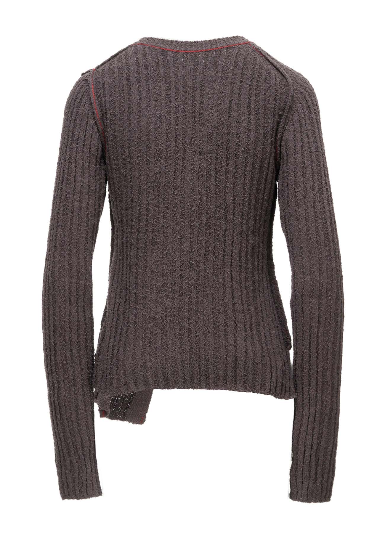 7G1P RANDOM RIB TIGHT ASYMMETRIC CARDIGAN