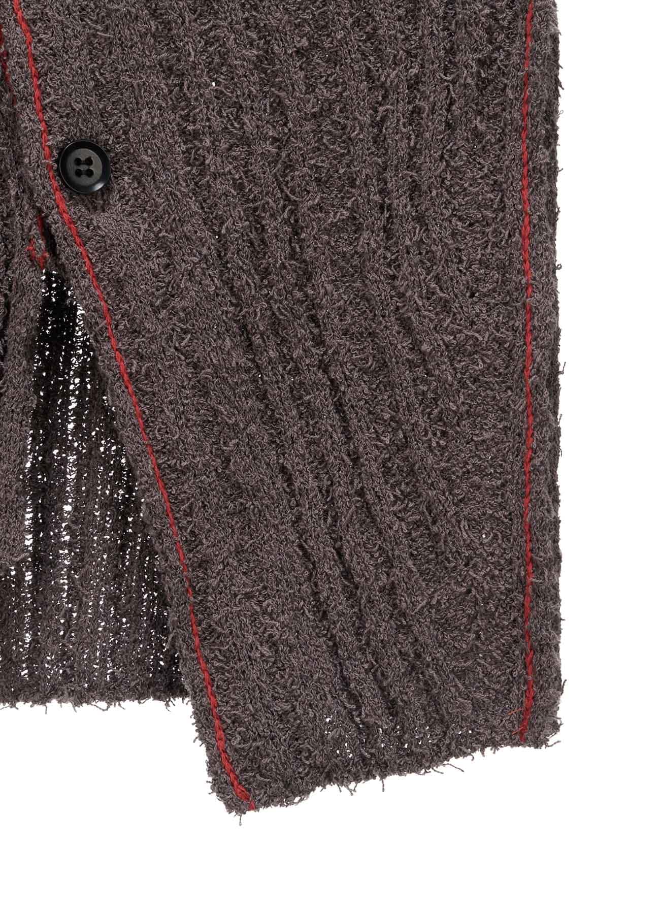 7G1P RANDOM RIB TIGHT ASYMMETRIC CARDIGAN