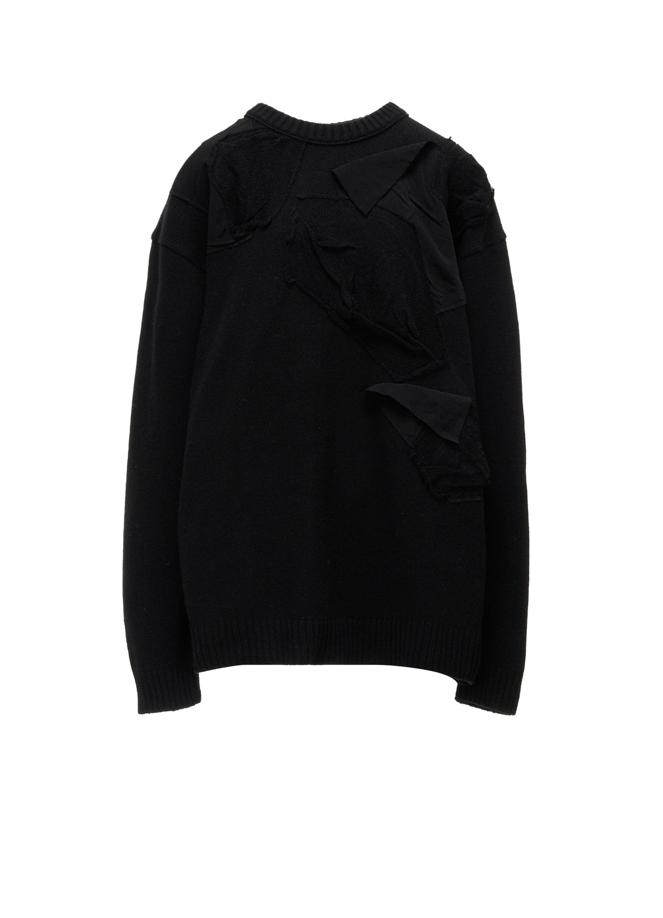 7G JERSEY PATCH APPLIQUE KNIT PULLOVER