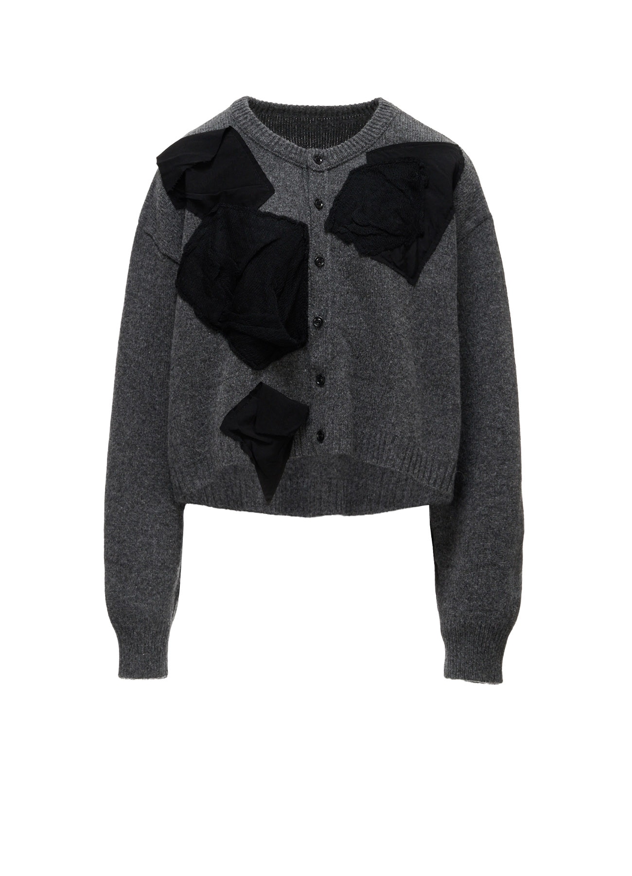 7G JERSEY PATCH APPLIQUE KNIT CARDIGAN