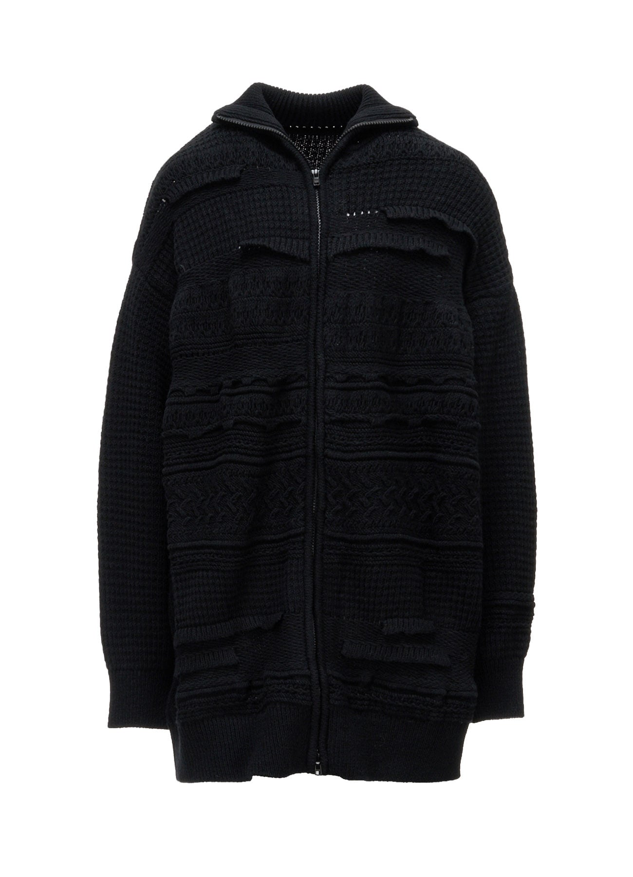 5G KNIT ZIP-UP PULLOVER(S Black): Y's｜THE SHOP YOHJI YAMAMOTO