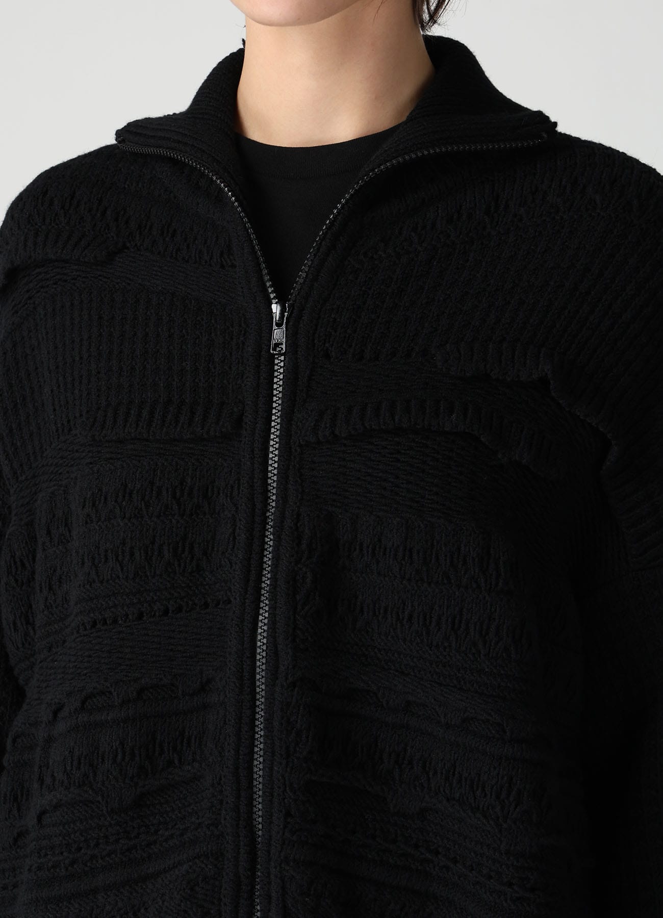 5G KNIT ZIP-UP PULLOVER(S Black): Y's｜THE SHOP YOHJI YAMAMOTO