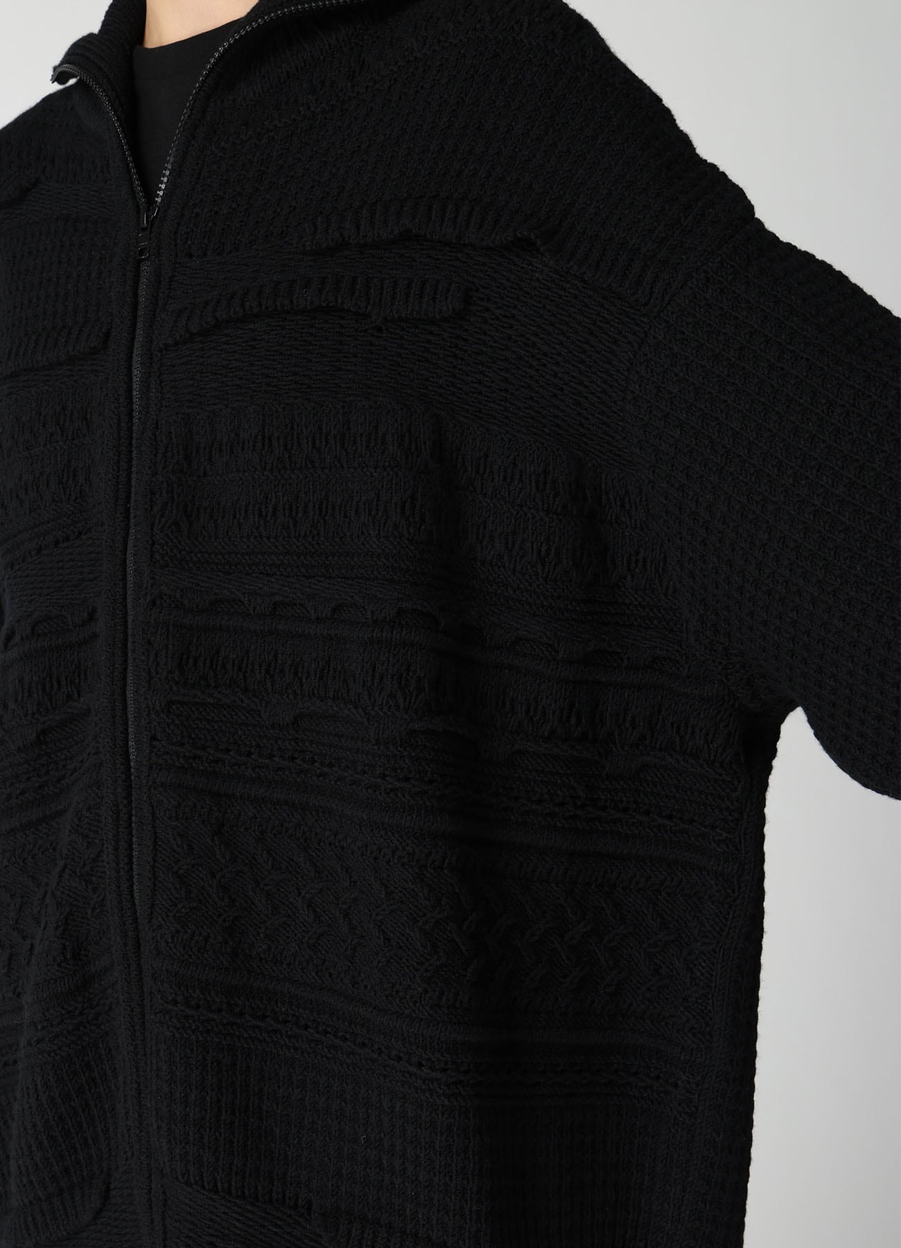 5G KNIT ZIP-UP PULLOVER(S Black): Y's｜THE SHOP YOHJI YAMAMOTO