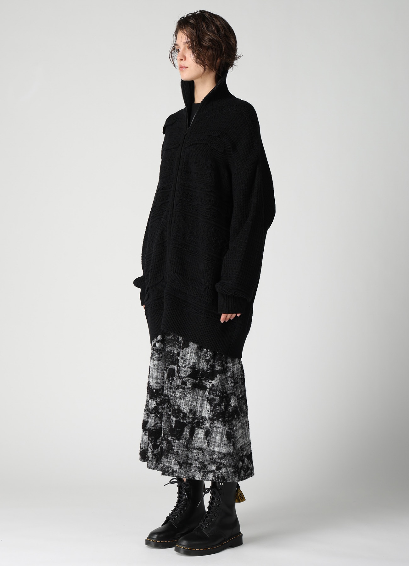 5G KNIT ZIP-UP PULLOVER(S Black): Y's｜THE SHOP YOHJI YAMAMOTO