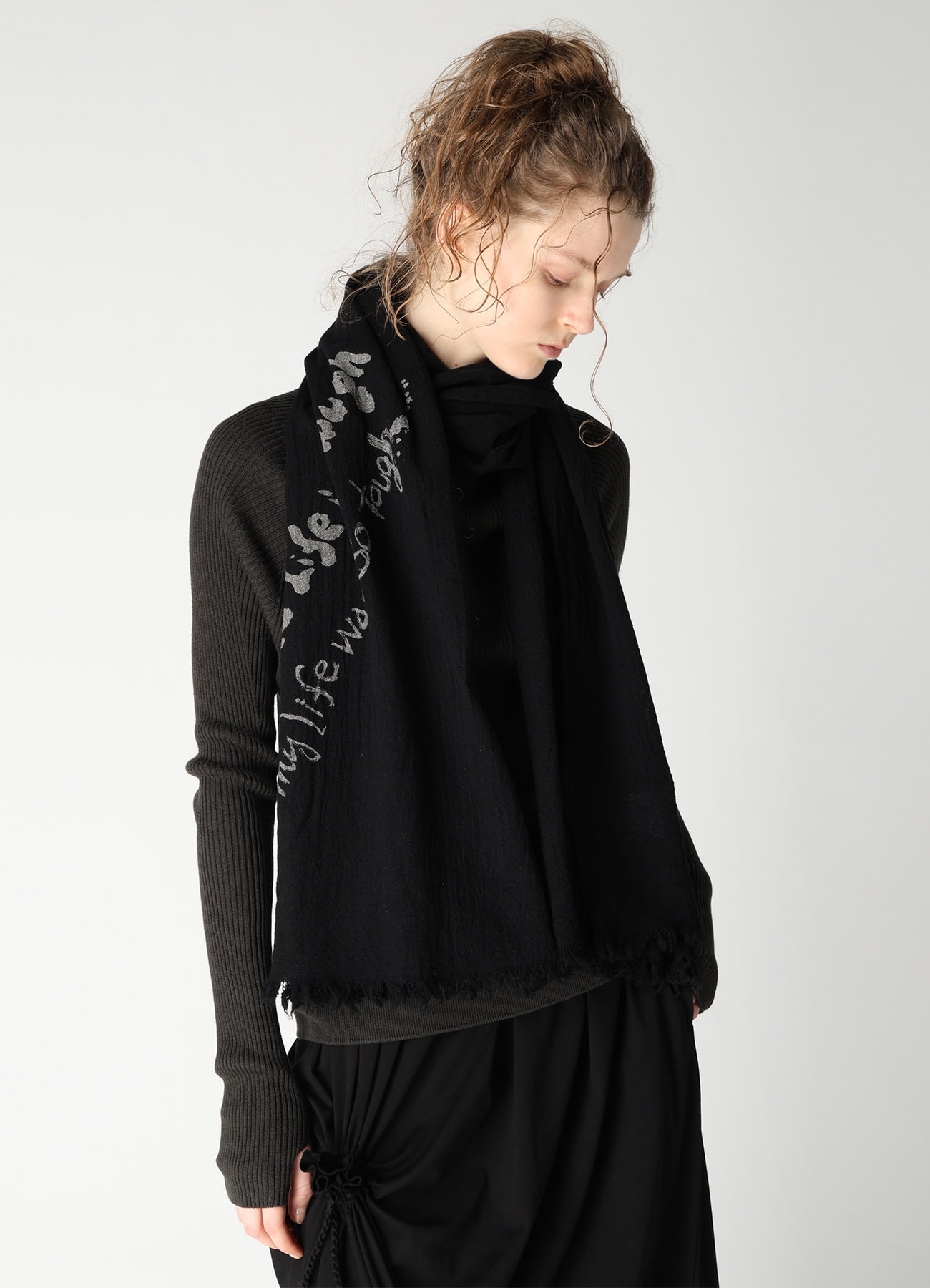"ONE LIFE" WOOL BIG SCARF
