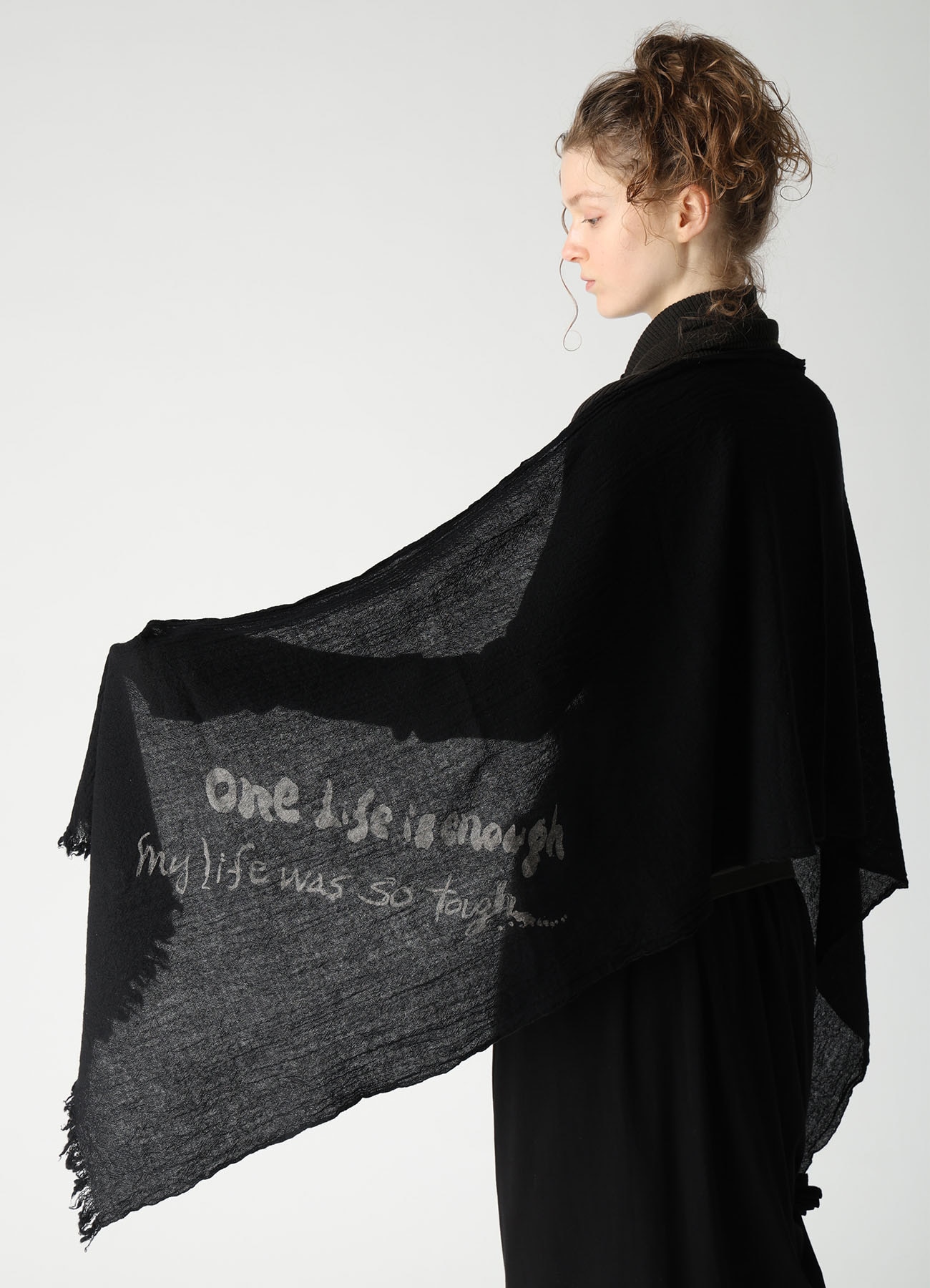 "ONE LIFE" WOOL BIG SCARF