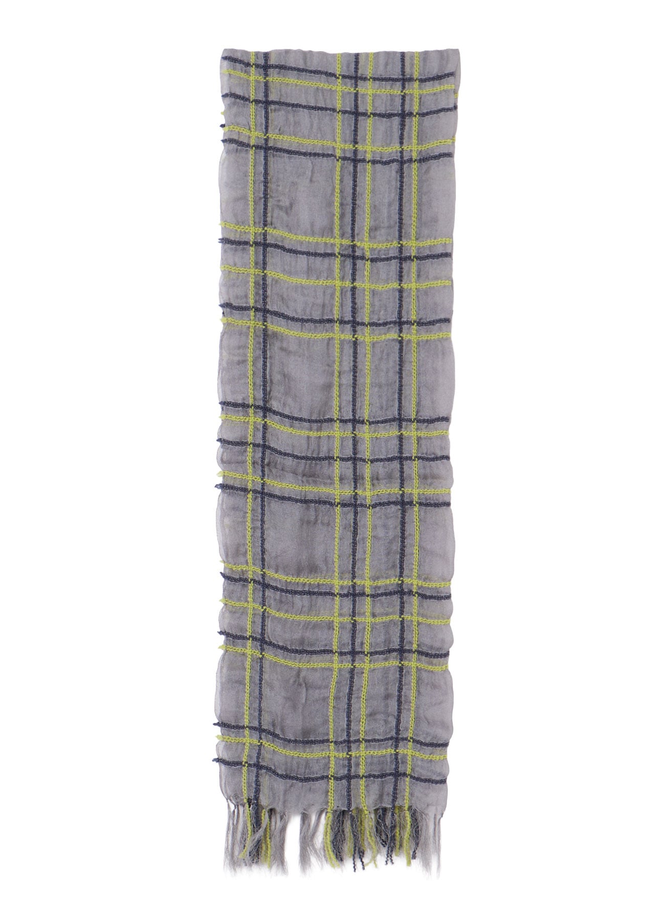 WOOL/SILK PLAID SCARF