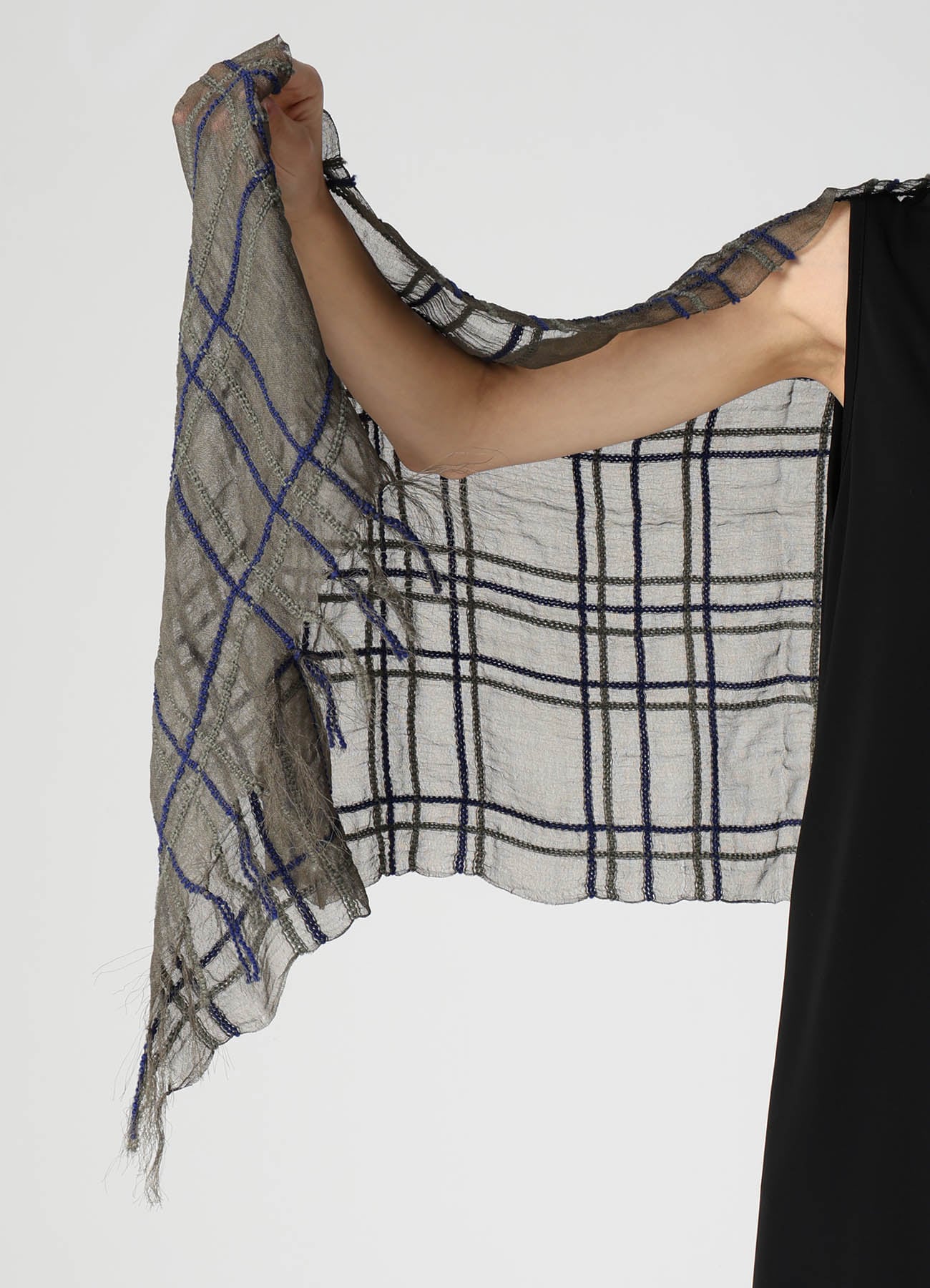 WOOL/SILK PLAID SCARF