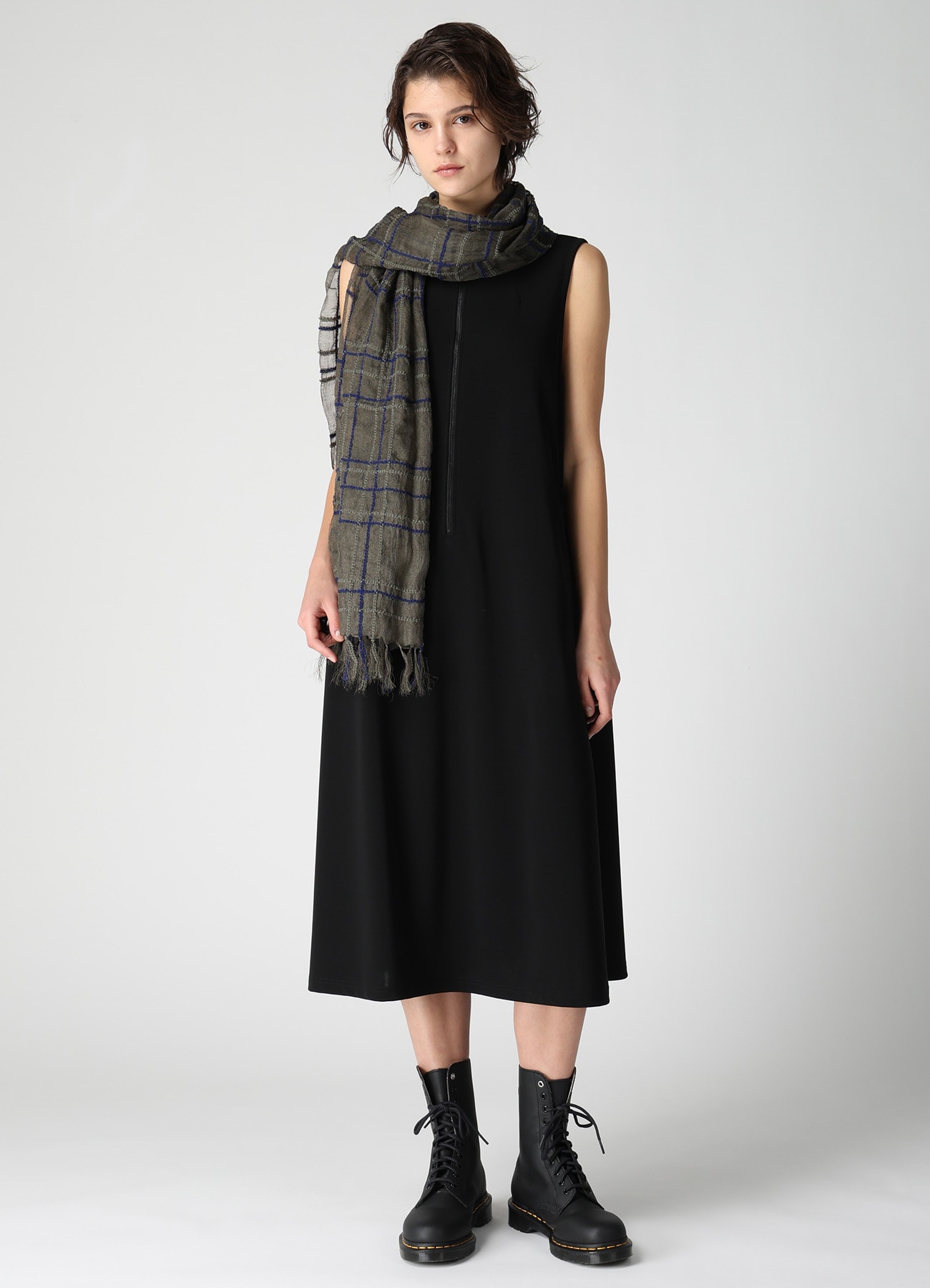 WOOL/SILK PLAID SCARF