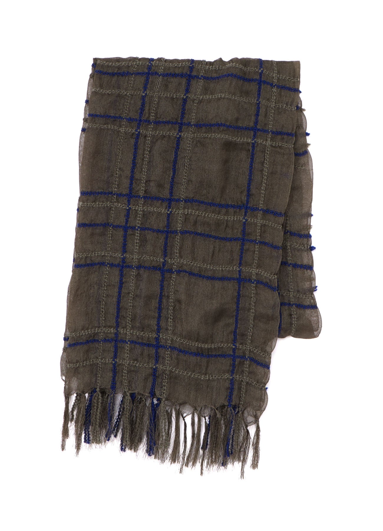 WOOL/SILK PLAID SCARF