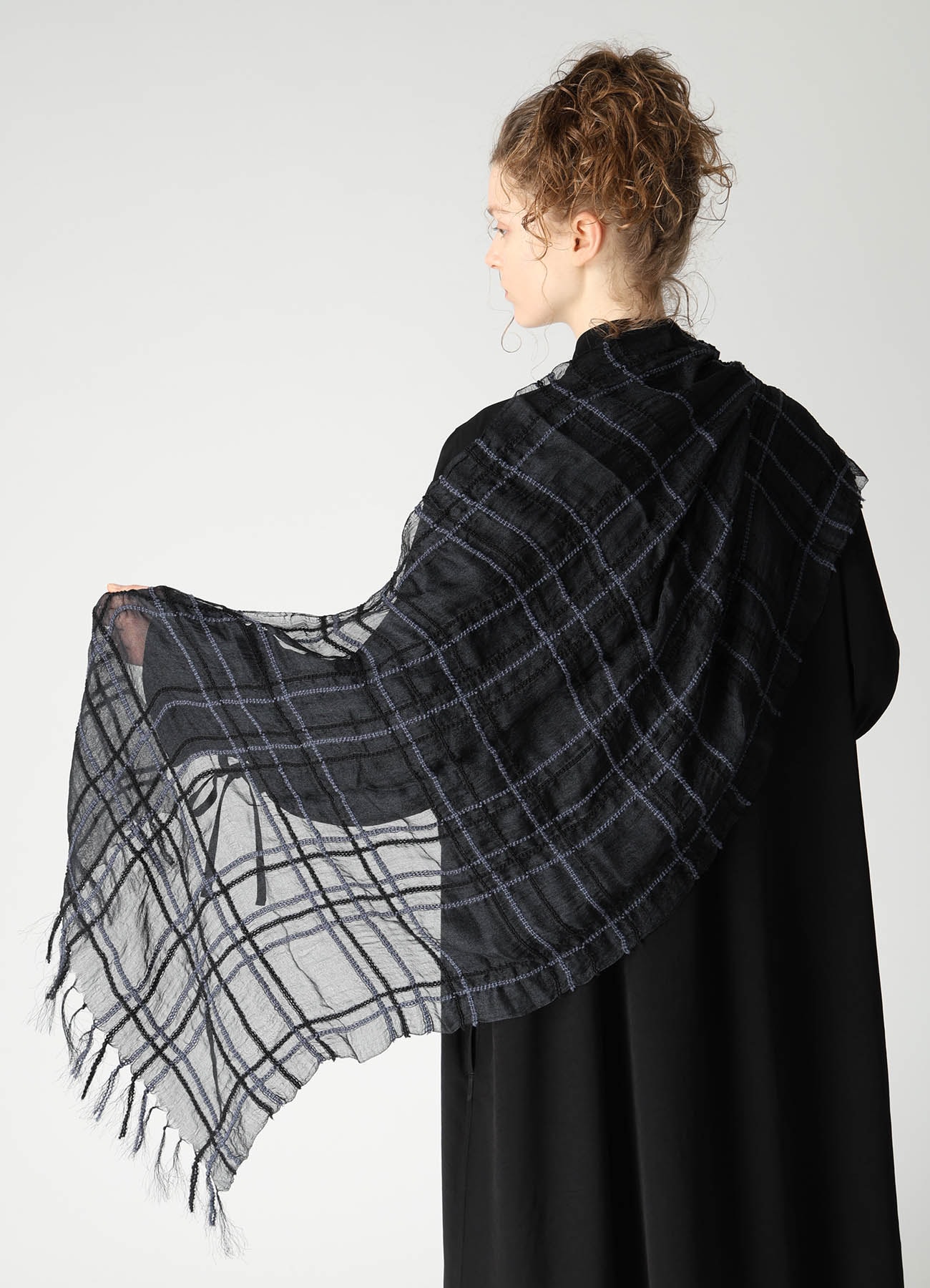 WOOL/SILK PLAID SCARF