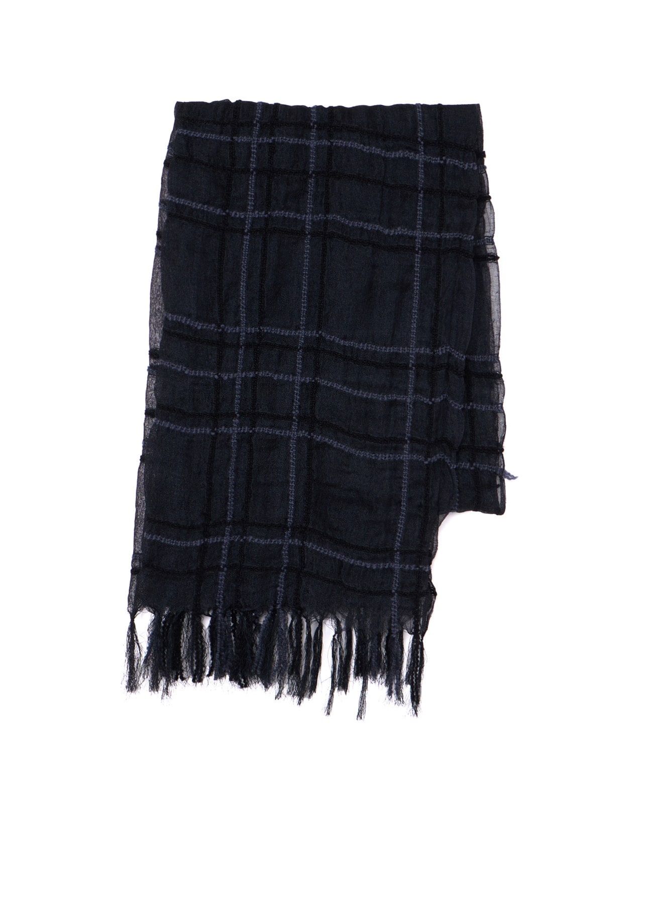 WOOL/SILK PLAID SCARF