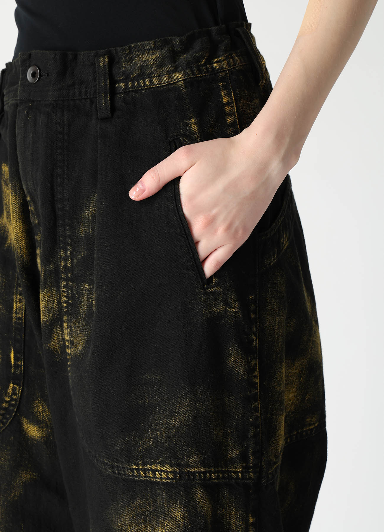 8OZ DENIM BLEACHED OVERDYE 5-POCKET PANTS