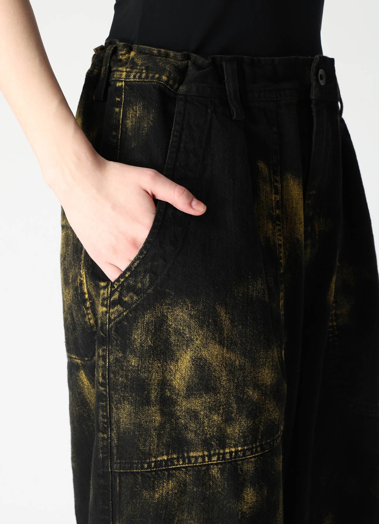 8OZ DENIM BLEACHED OVERDYE 5-POCKET PANTS