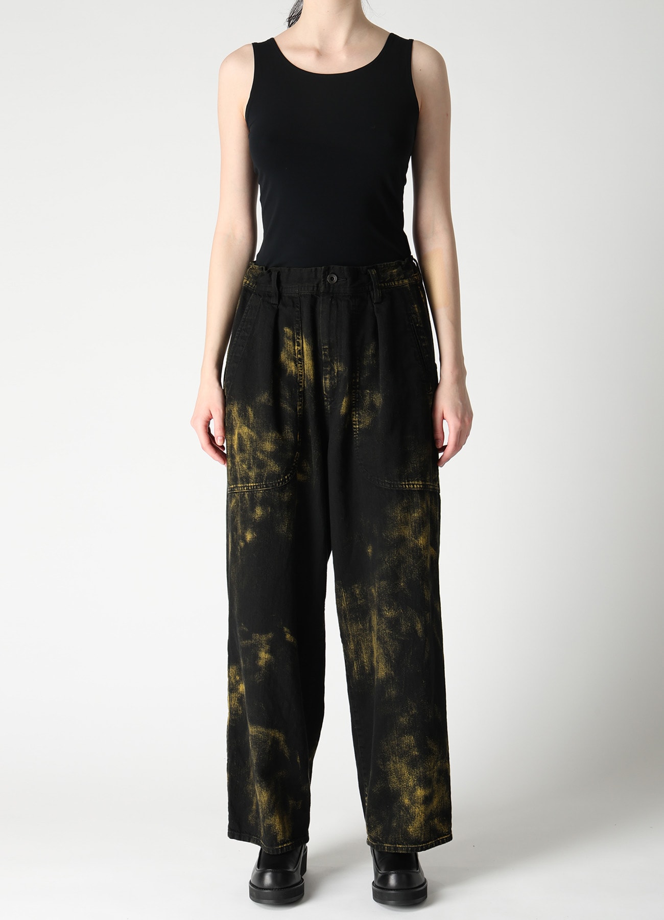 8OZ DENIM BLEACHED OVERDYE 5-POCKET PANTS
