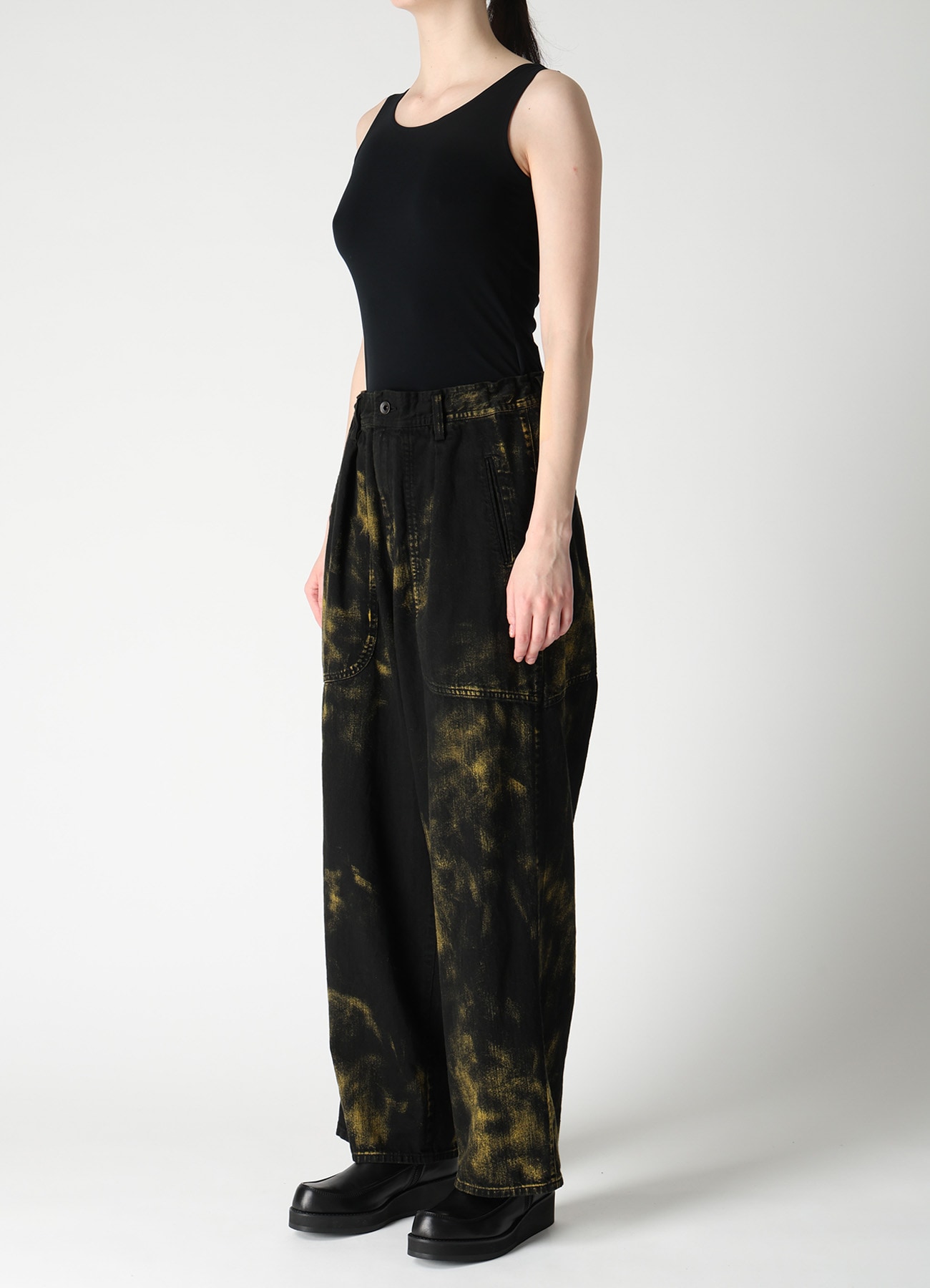 8OZ DENIM BLEACHED OVERDYE 5-POCKET PANTS