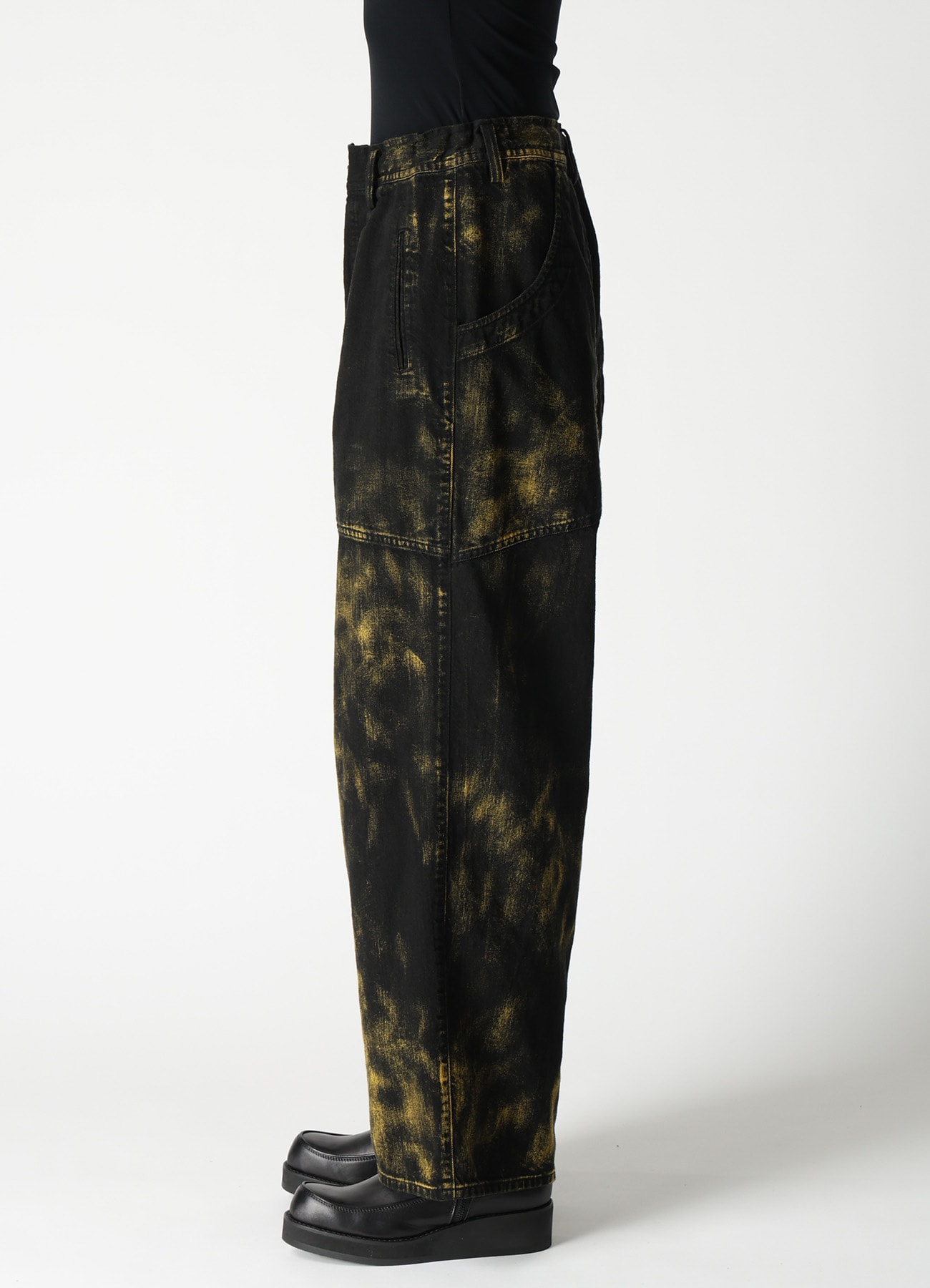 8OZ DENIM BLEACHED OVERDYE 5-POCKET PANTS