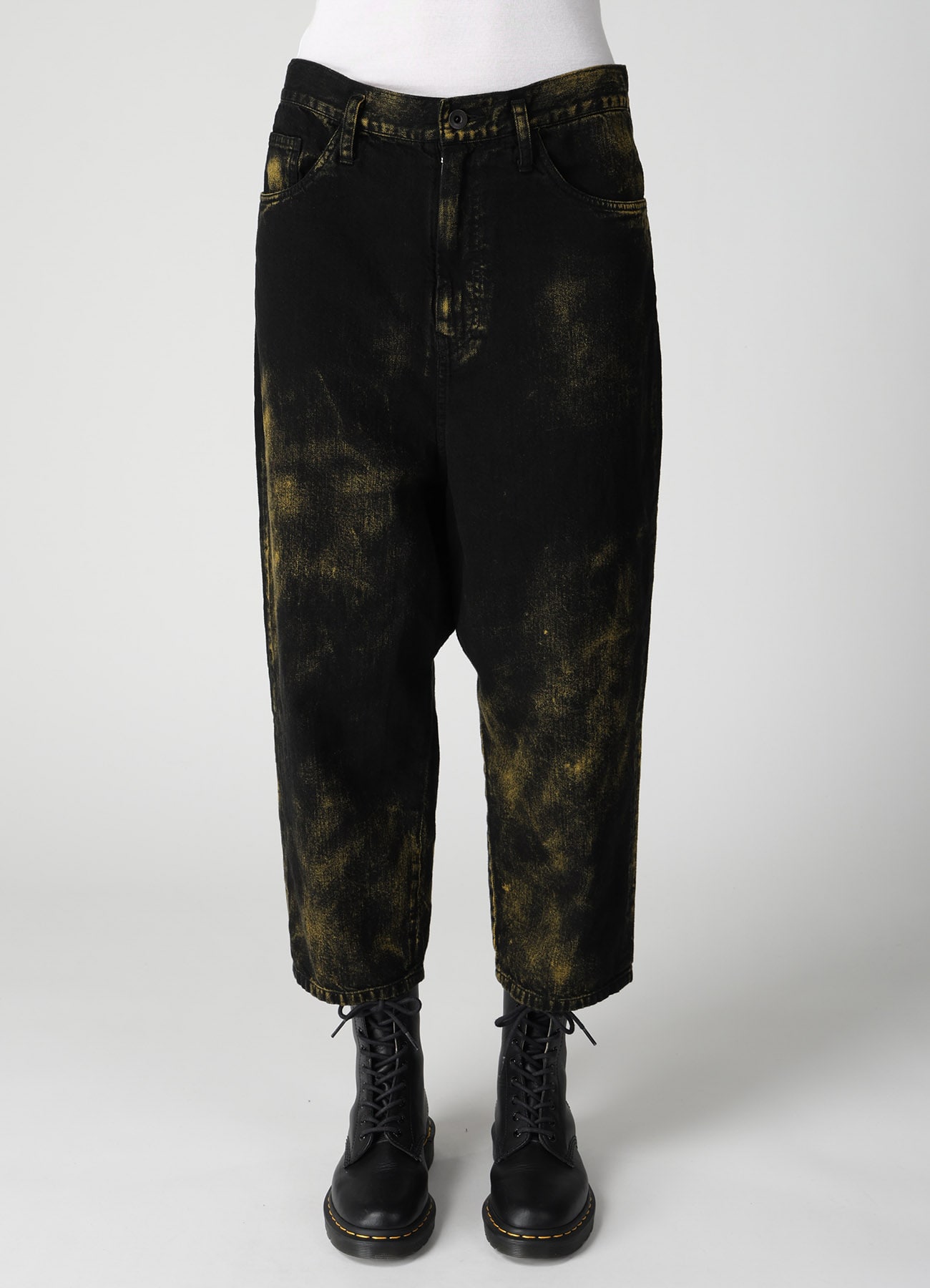 8OZ DENIM BLEACHED OVERDYE DUSSET DROP PANTS
