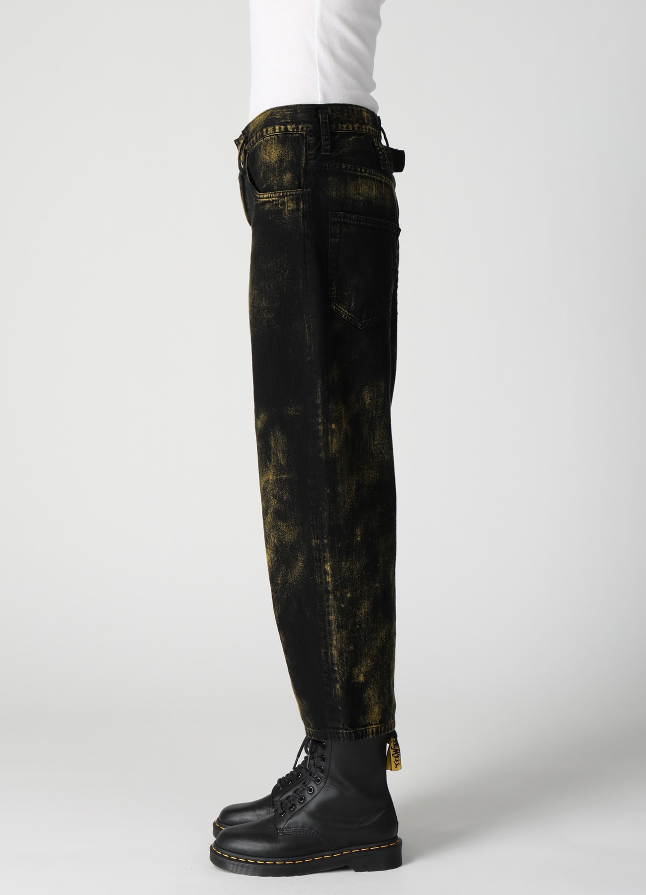 8OZ DENIM BLEACHED OVERDYE DUSSET DROP PANTS