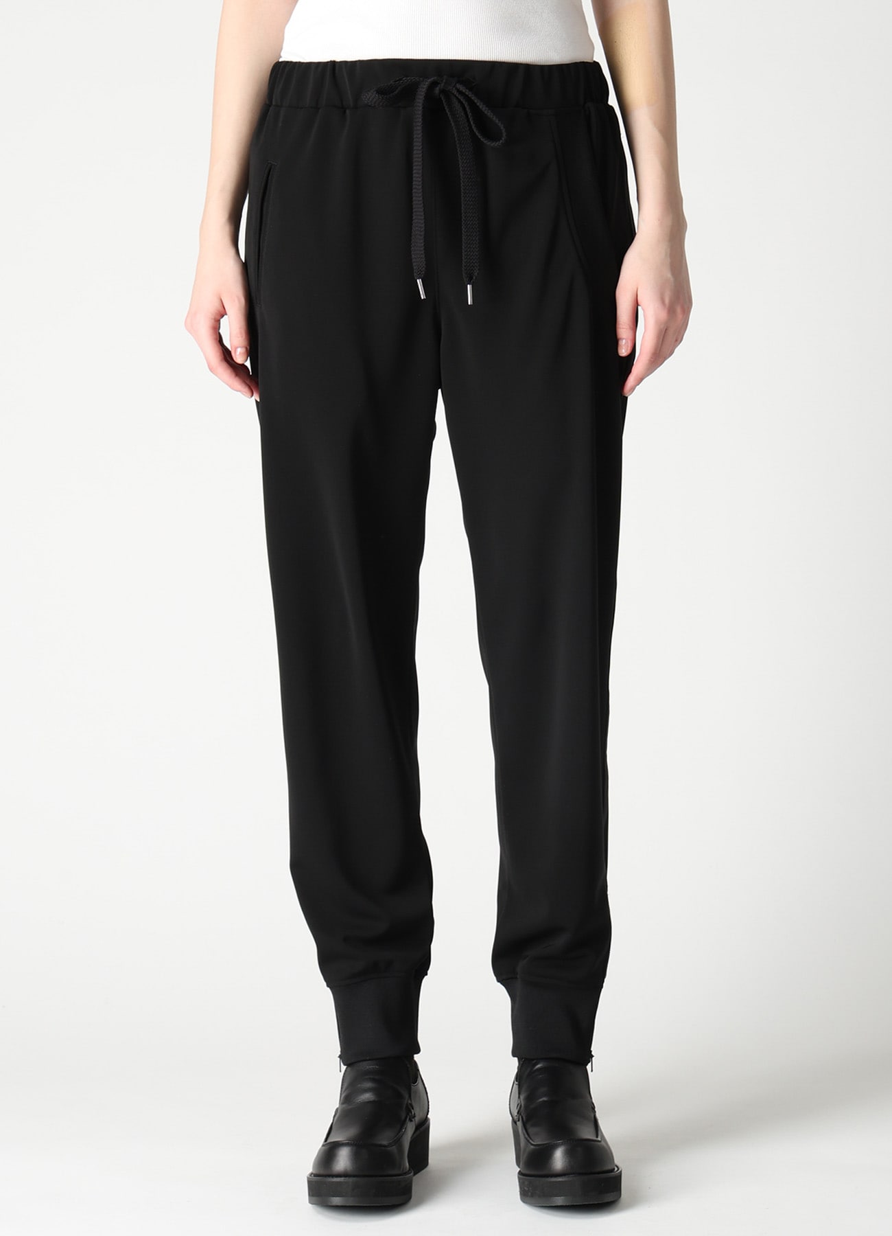 TA/PE STRETCH JERSEY HEM RIB PANTS