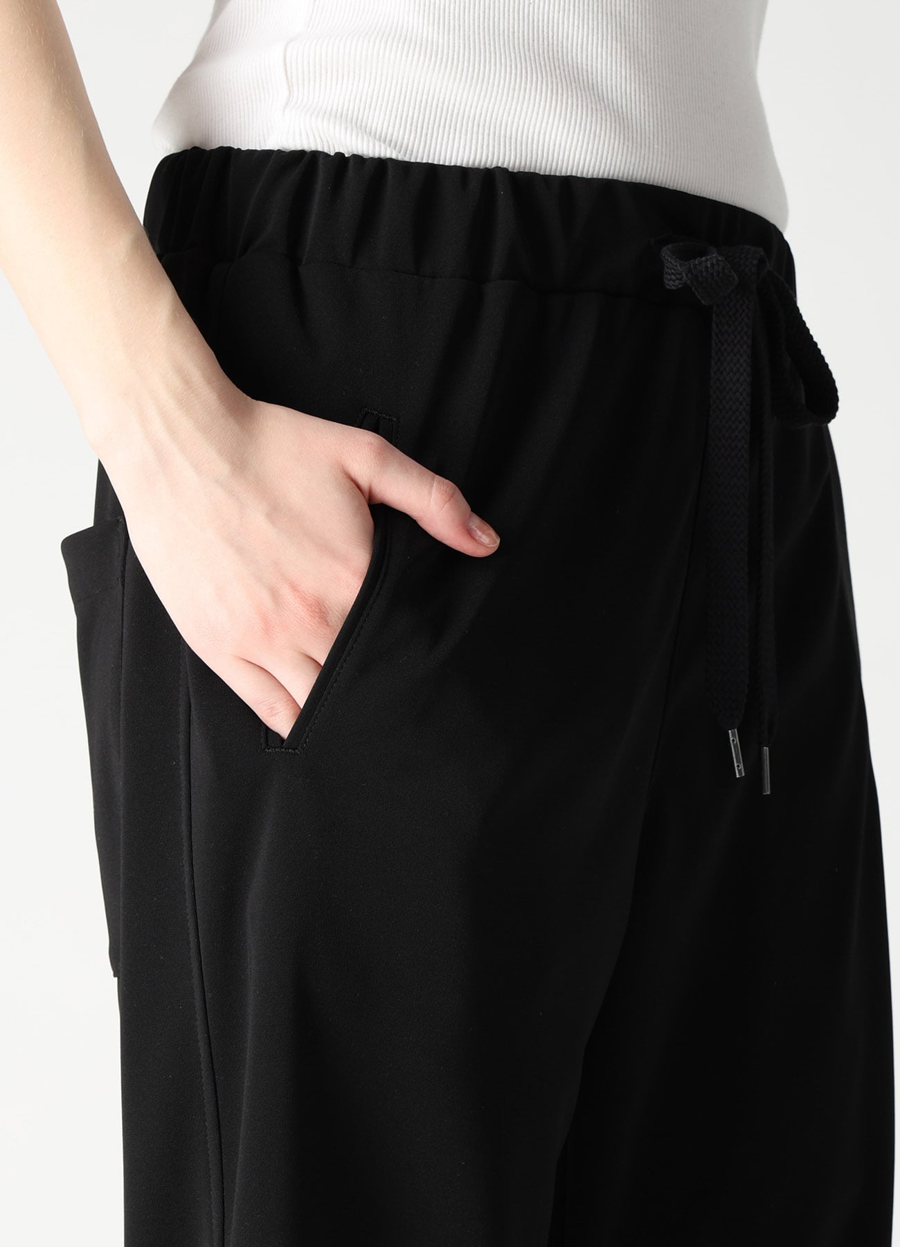 TA/PE STRETCH JERSEY HEM RIB PANTS