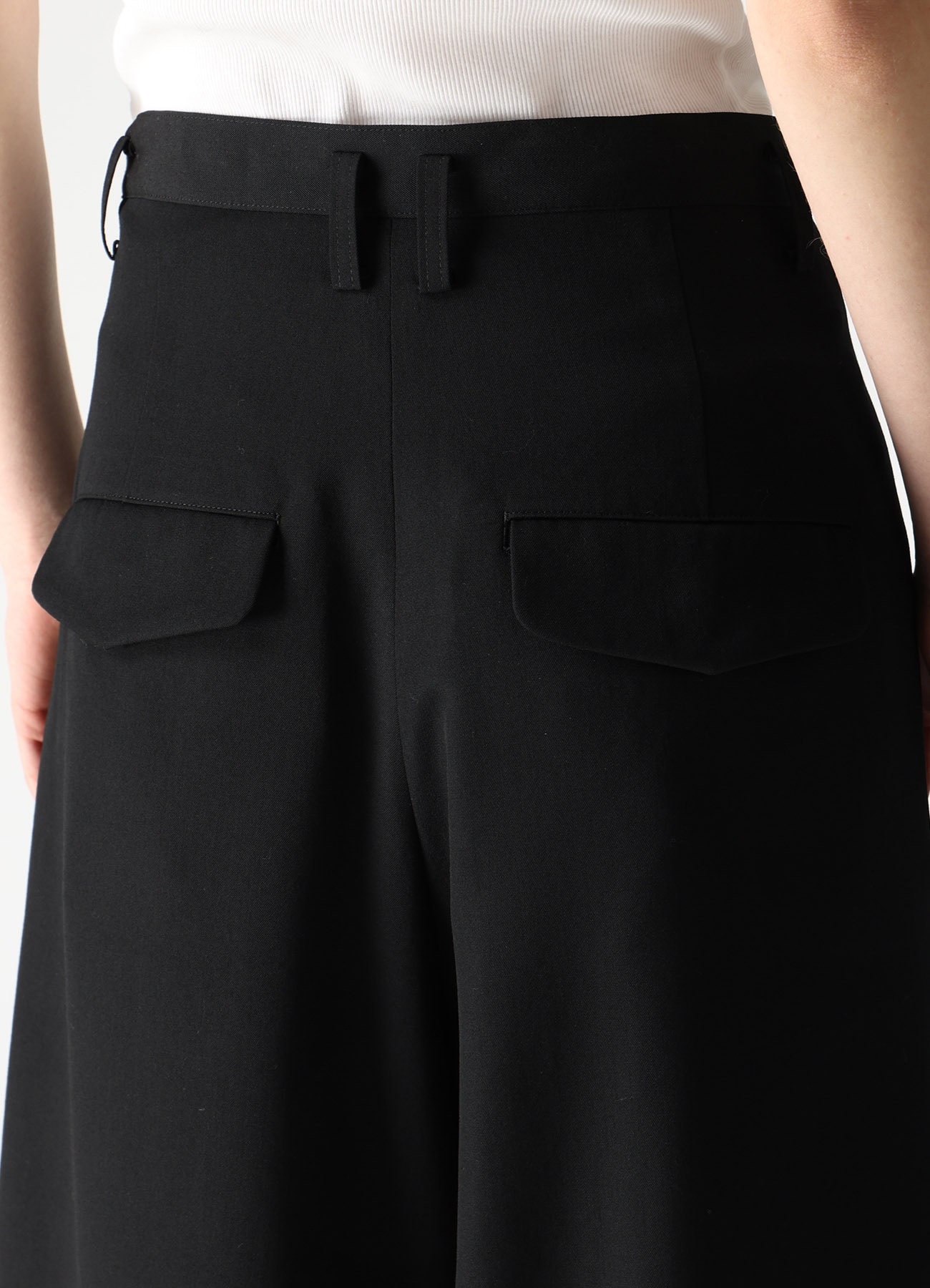 WOOL GABARDINE WIDE PANTS