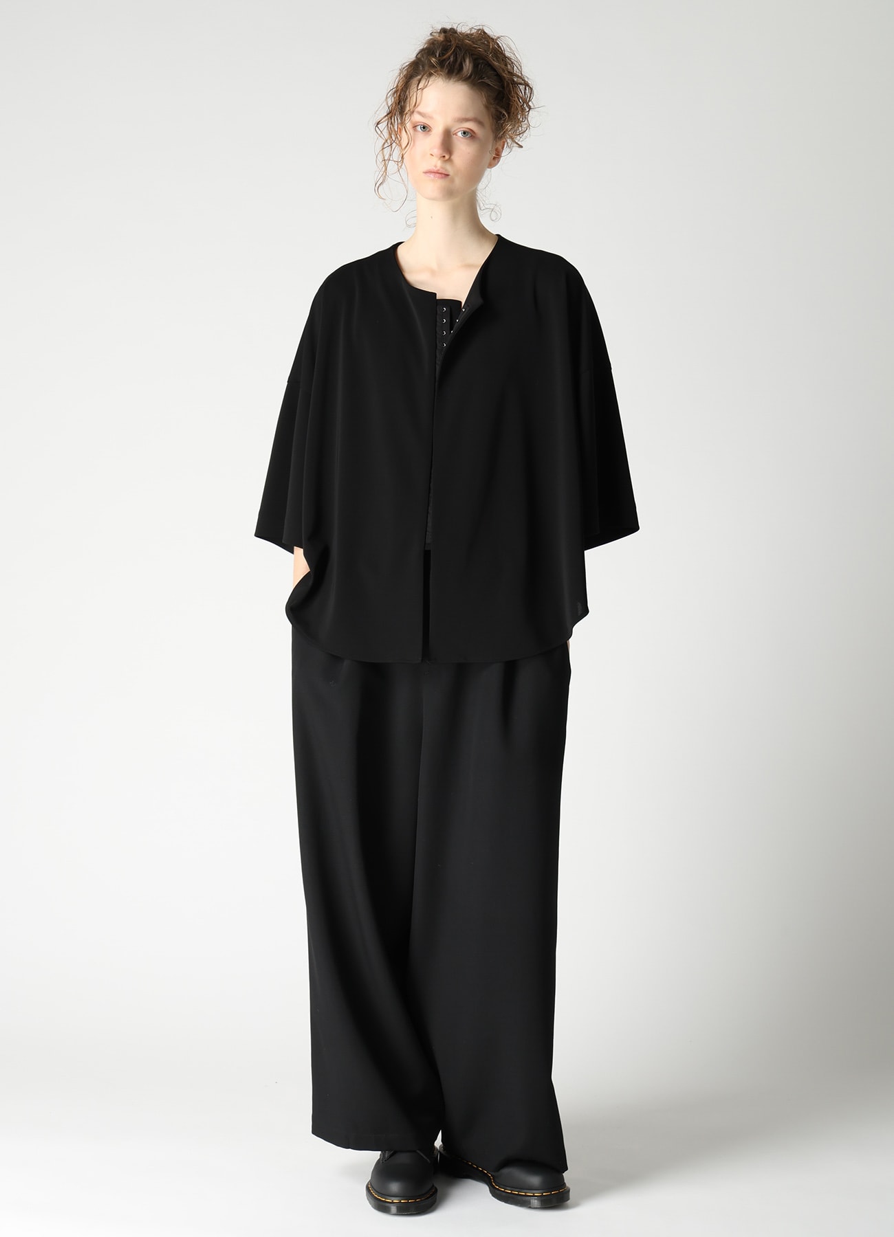 WOOL GABARDINE WIDE PANTS