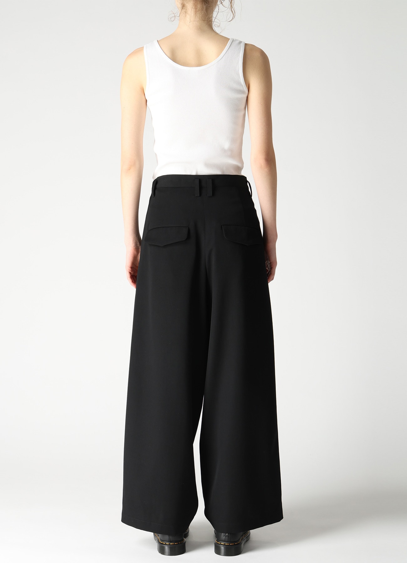 WOOL GABARDINE WIDE PANTS
