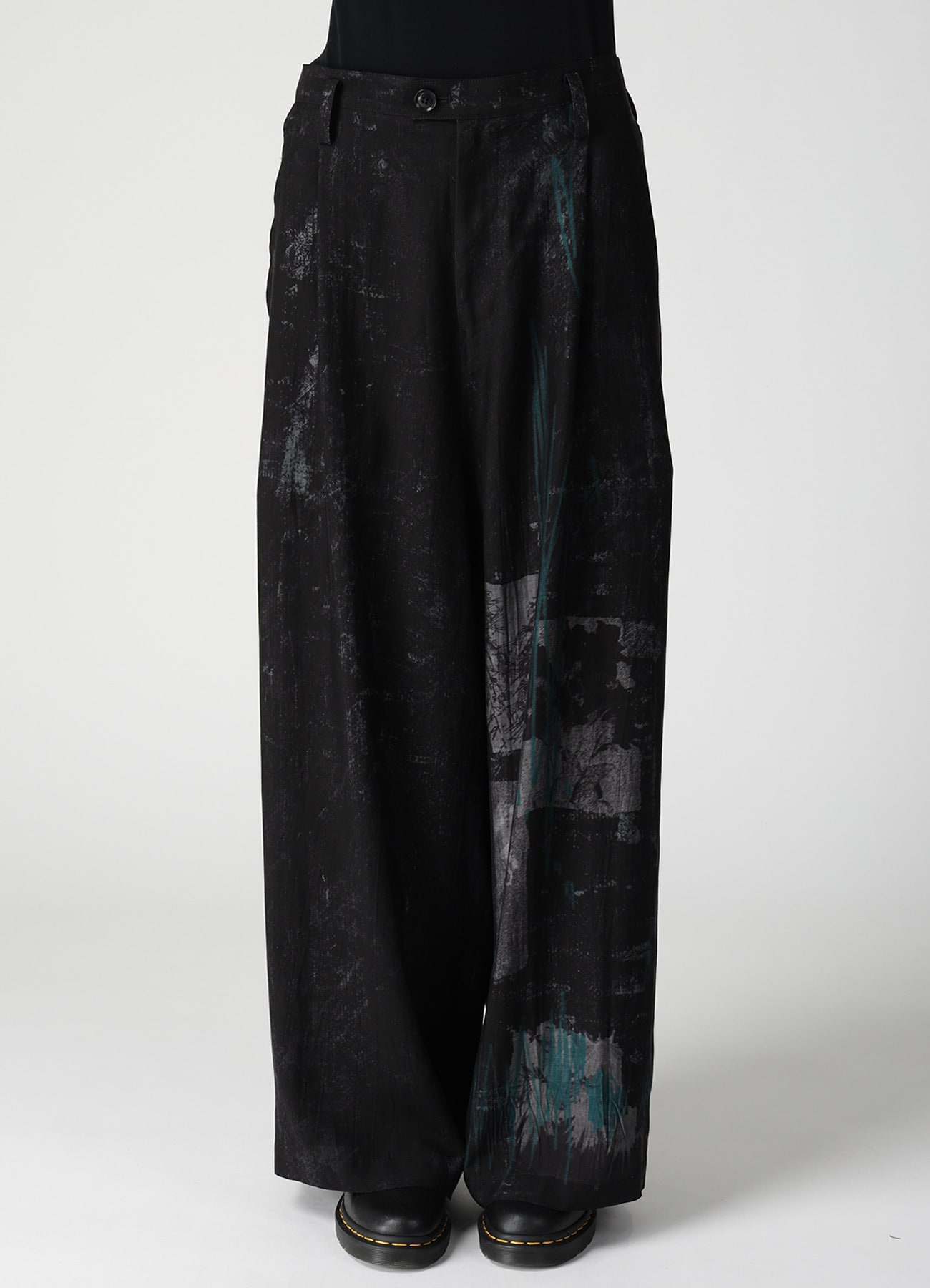 CUPRO DUNGAREE TWILL TUCK LOOSE WIDE PANTS
