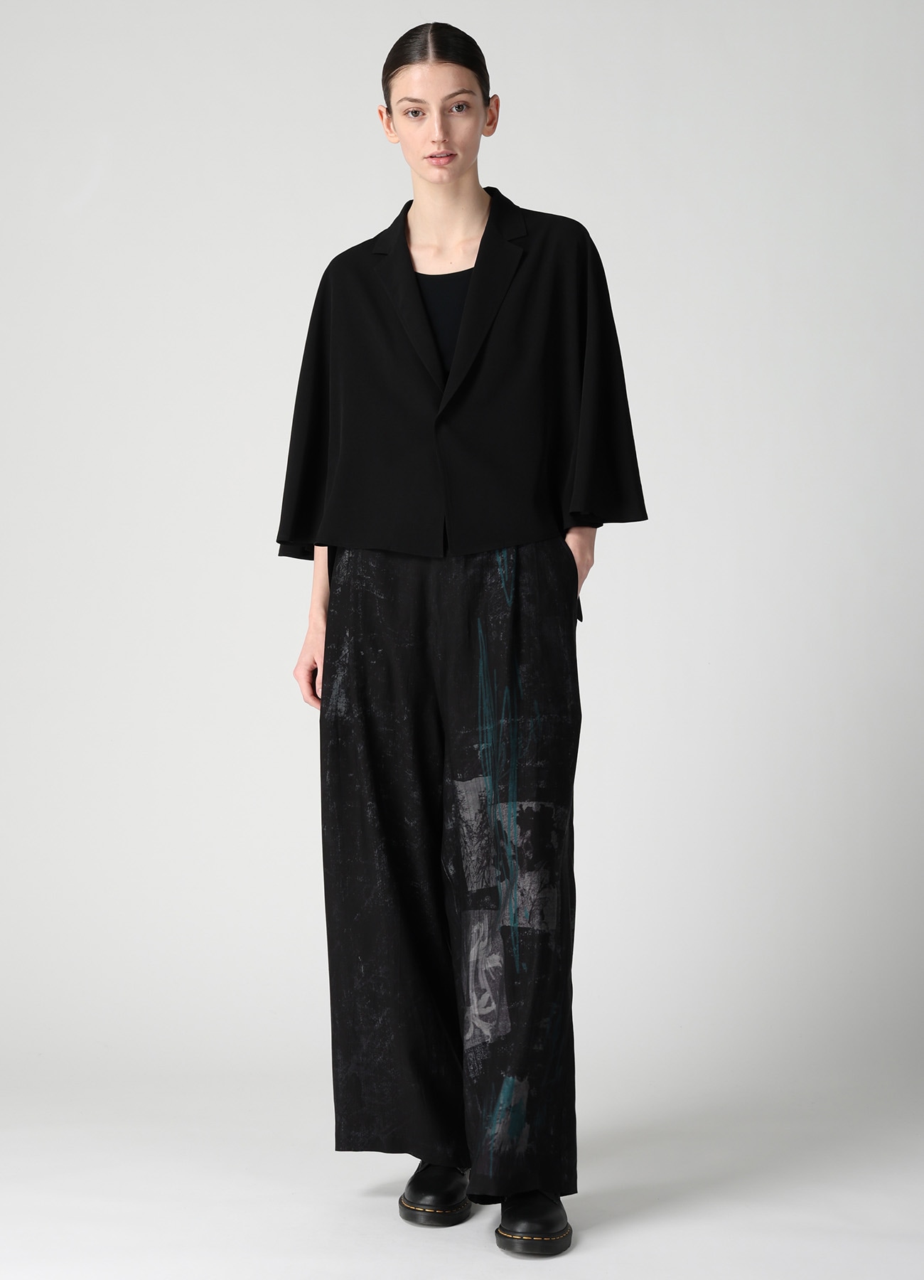 CUPRO DUNGAREE TWILL TUCK LOOSE WIDE PANTS