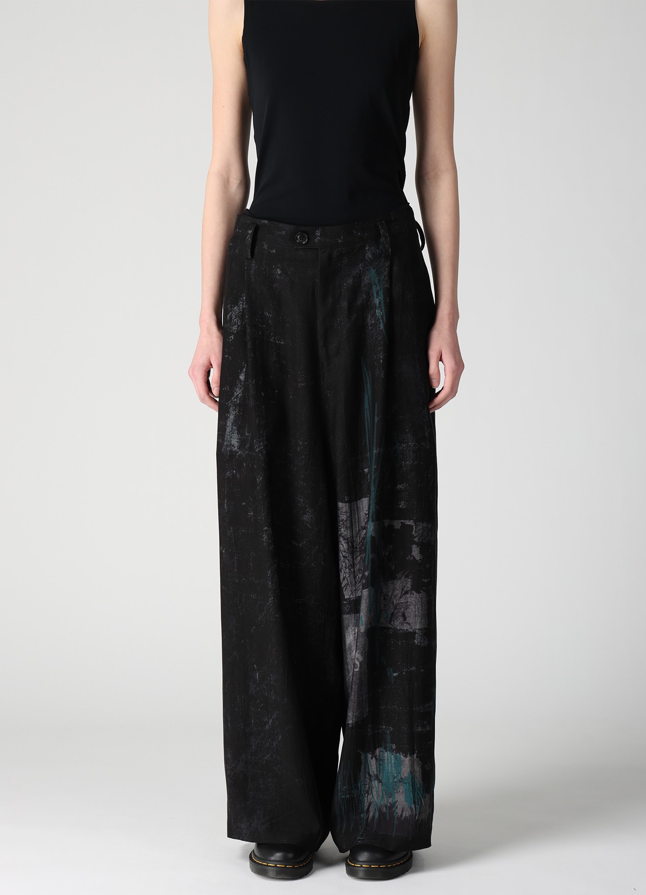 CUPRO DUNGAREE TWILL TUCK LOOSE WIDE PANTS