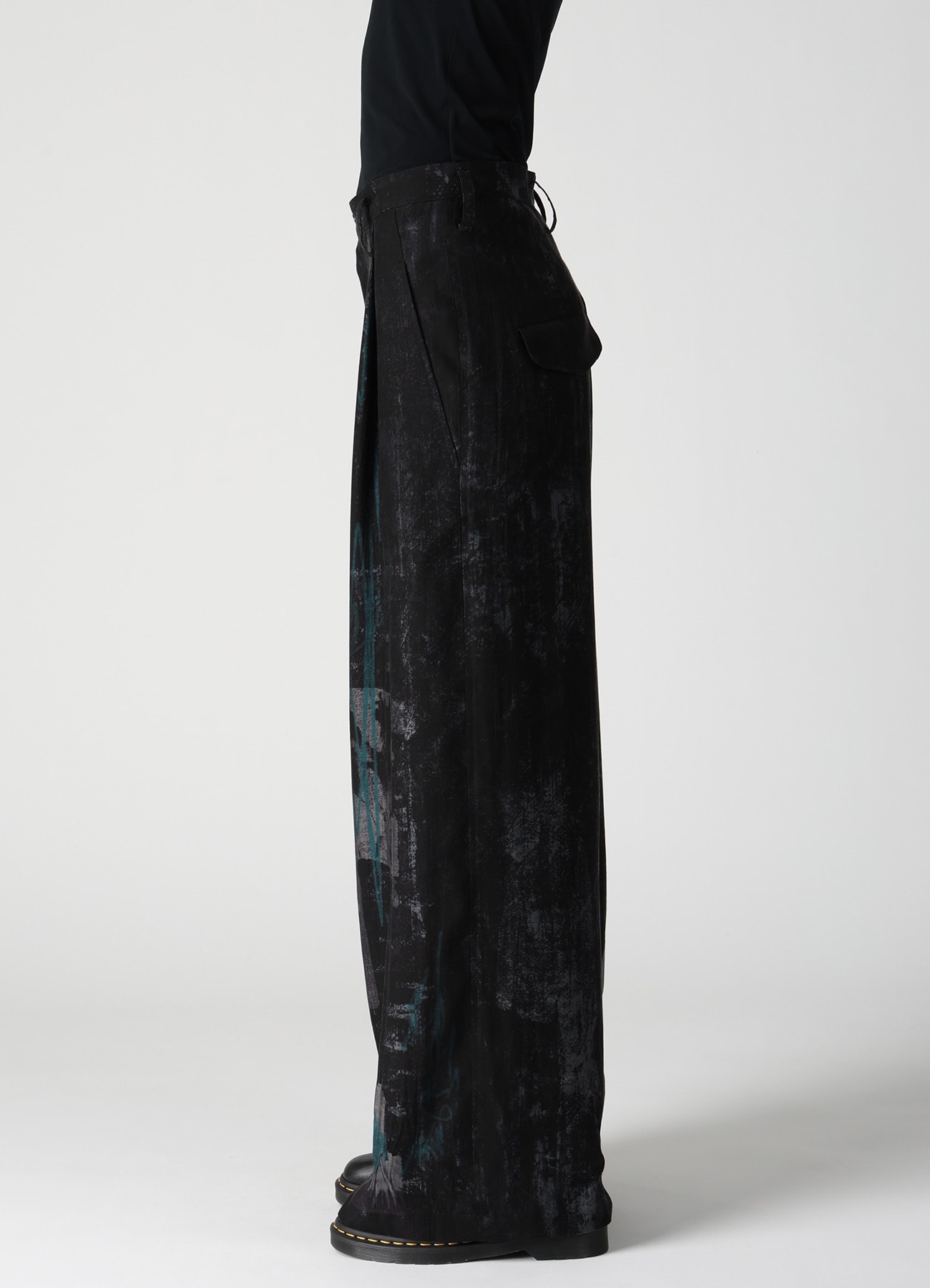 CUPRO DUNGAREE TWILL TUCK LOOSE WIDE PANTS