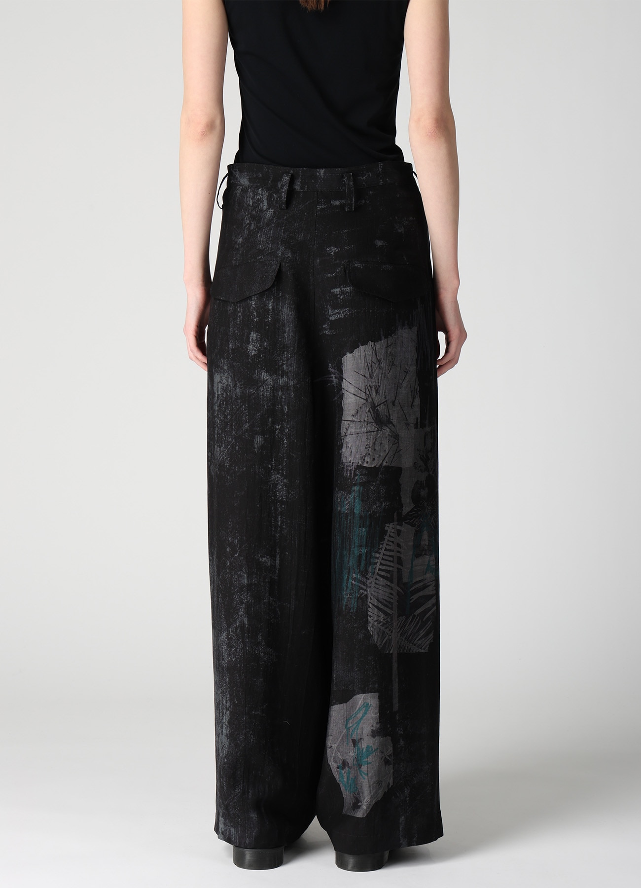 CUPRO DUNGAREE TWILL TUCK LOOSE WIDE PANTS