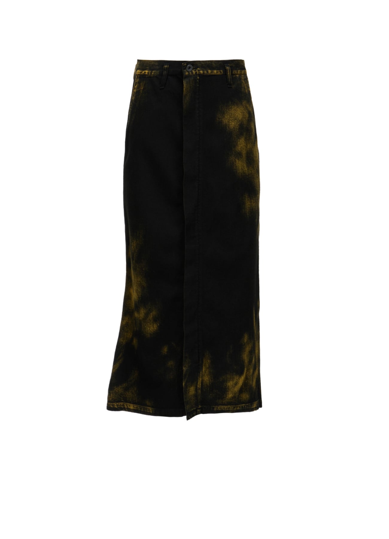 8OZ DENIM BLEACHED OVERDYE FLARE SKIRT