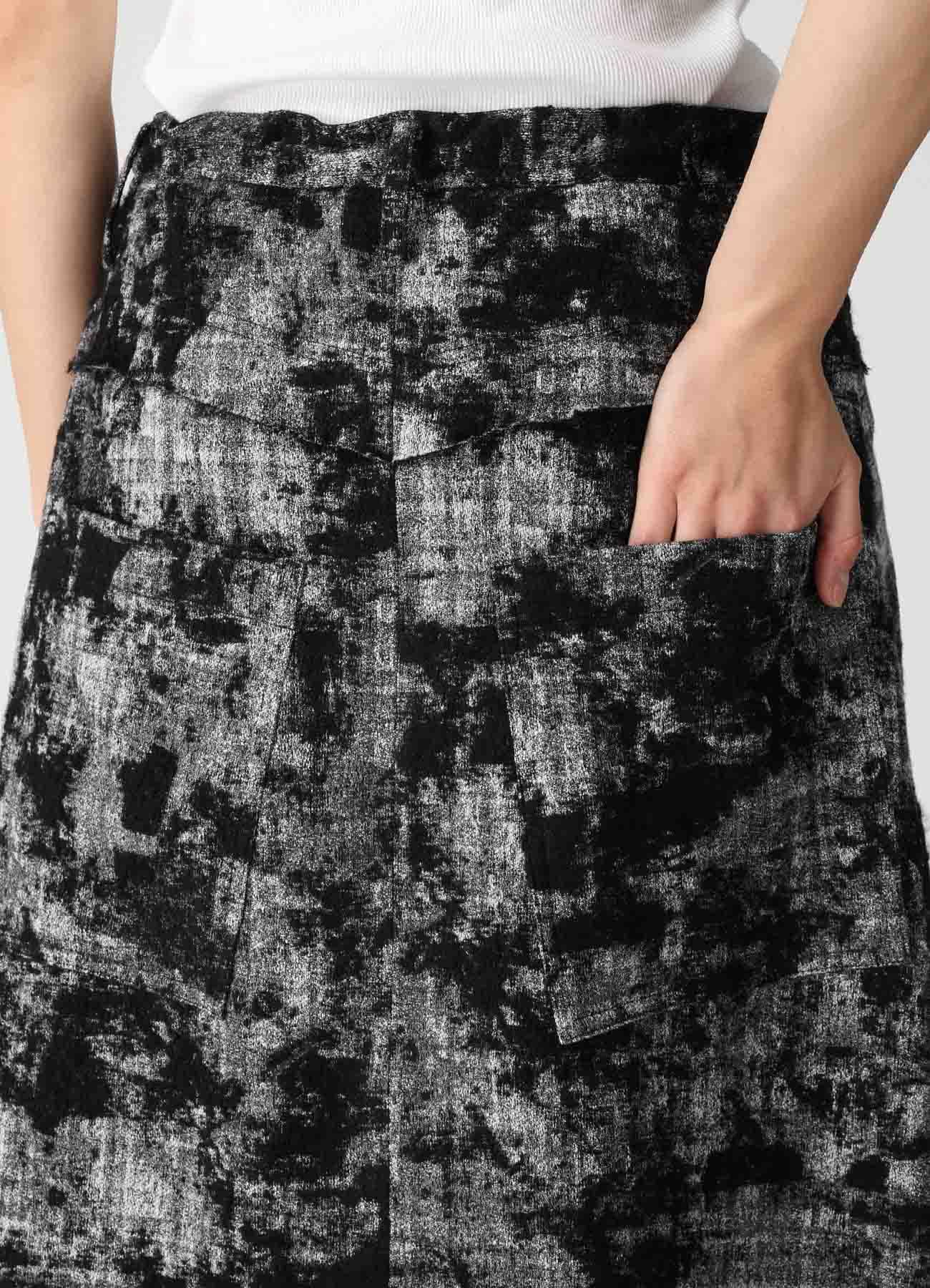 MOHAIR FADED PLAID JACQUARD A-LINE SKIRT