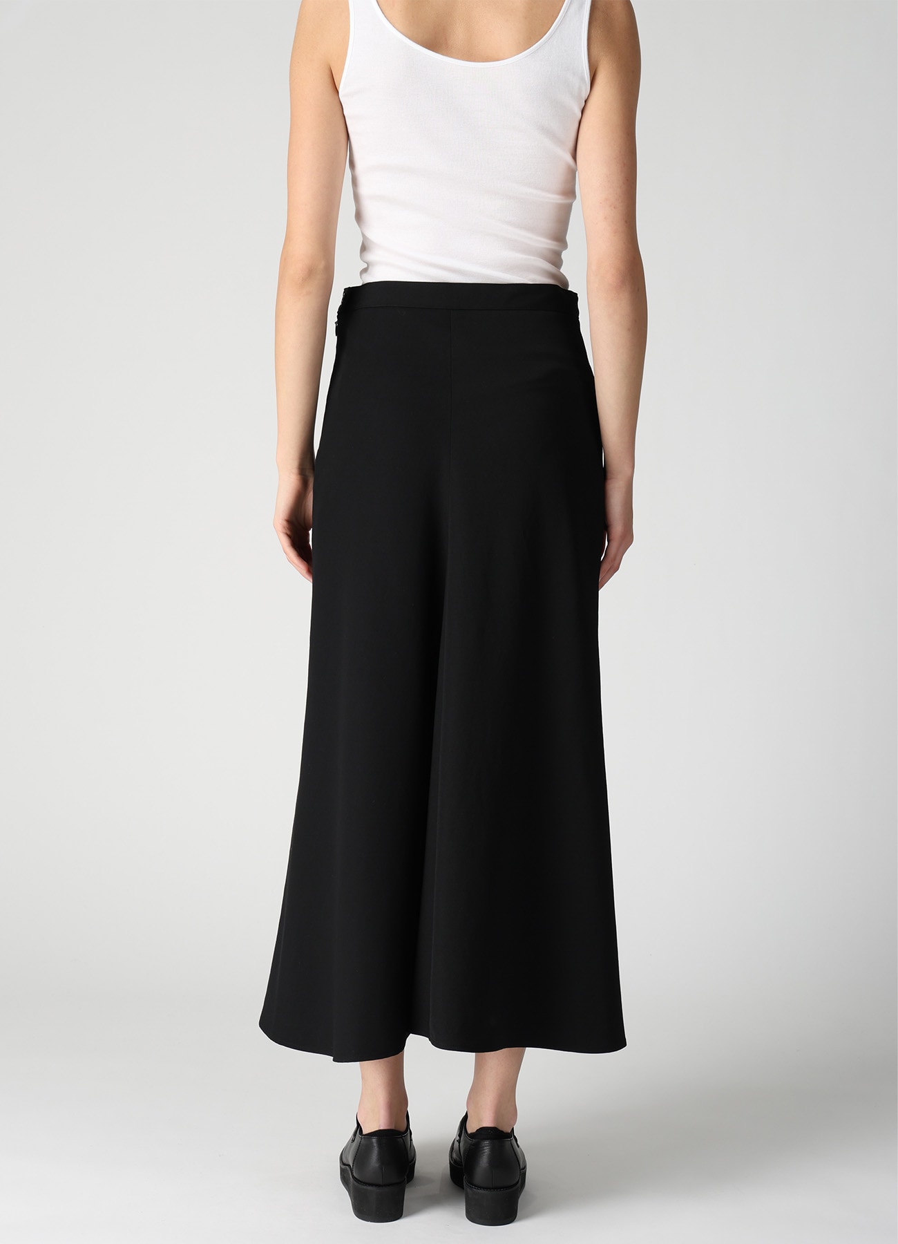WOOL GABARDINE SEMI FLARE LONG SKIRT