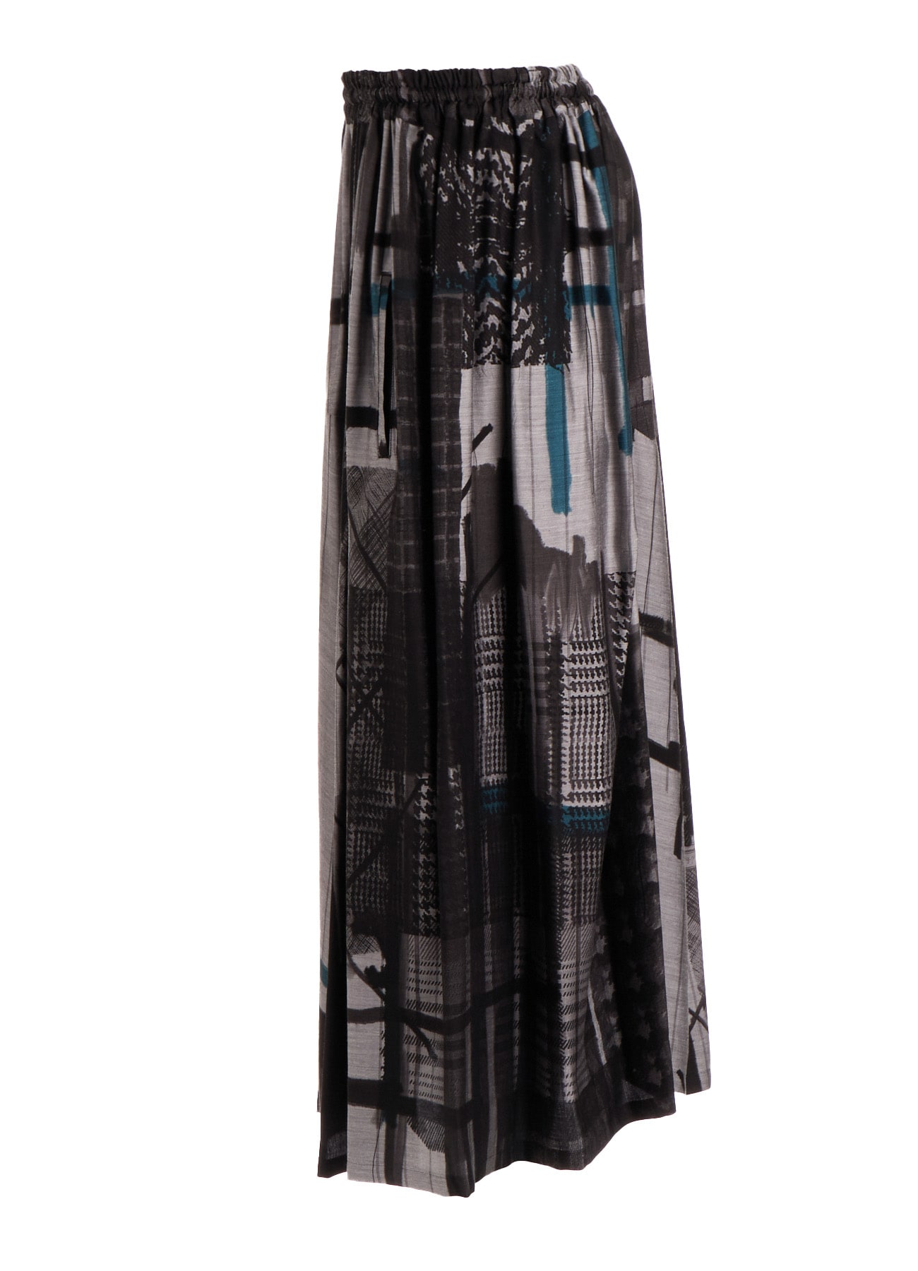 CU/DUNGAREE TWILL PLAID PRINT GATHER SKIRT